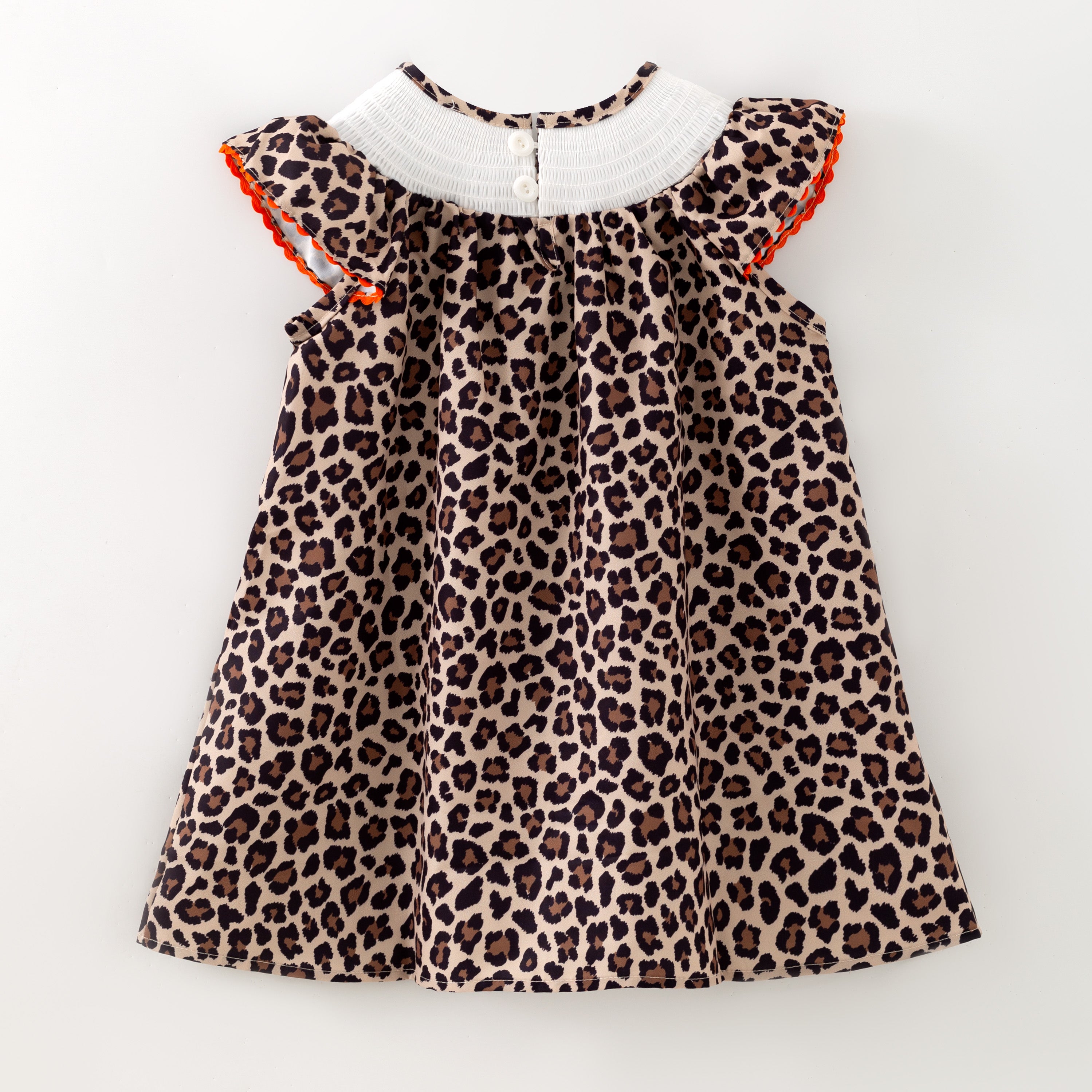 （In Stock）Girls Thanksgiving Pumpkin Embroidery Smocked Dress