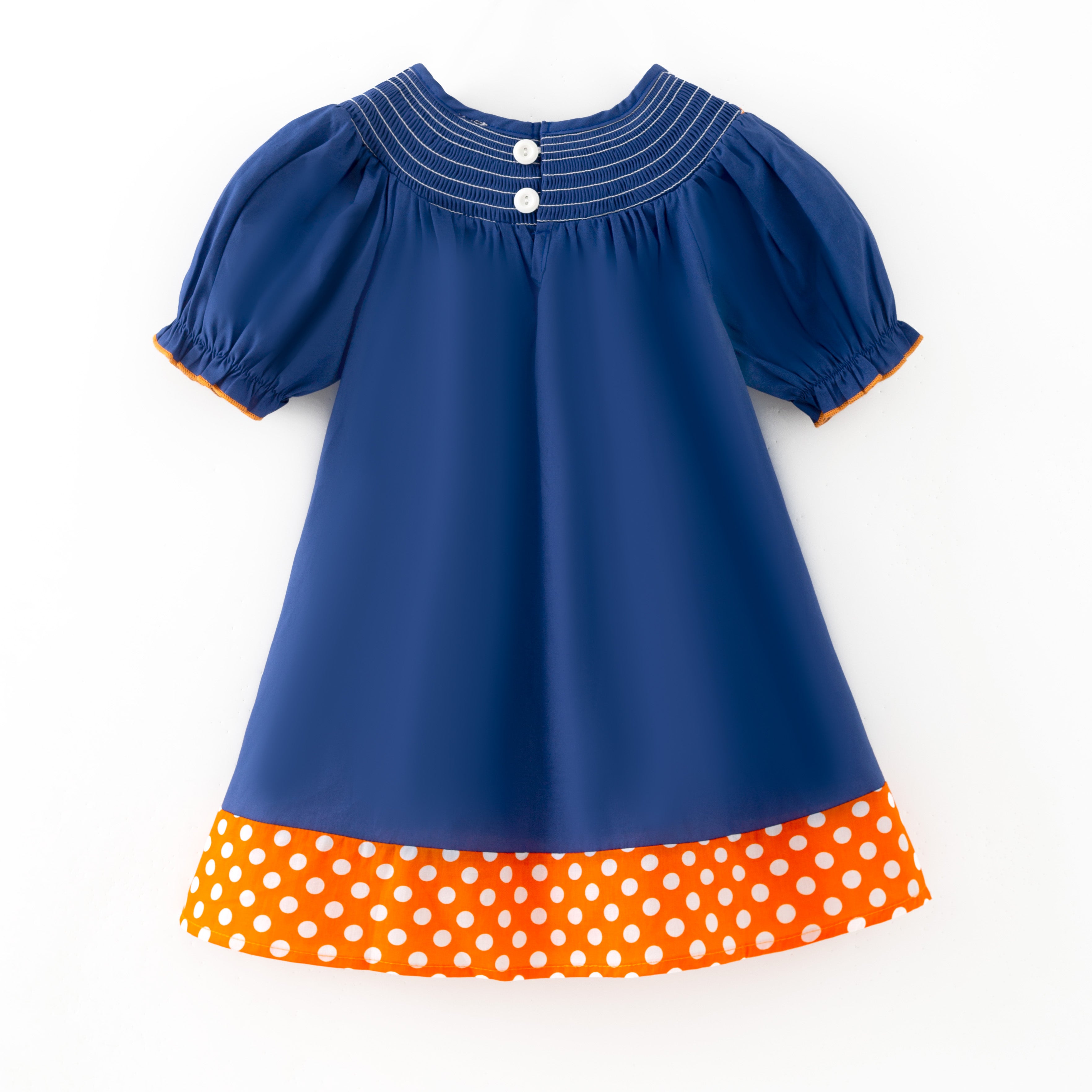 （In Stock）Girls Thanksgiving Turkey Embroidery Smocked Dress