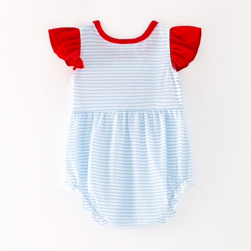 （Pre Order）Toddler Girls Patriotic Embroidery Romper