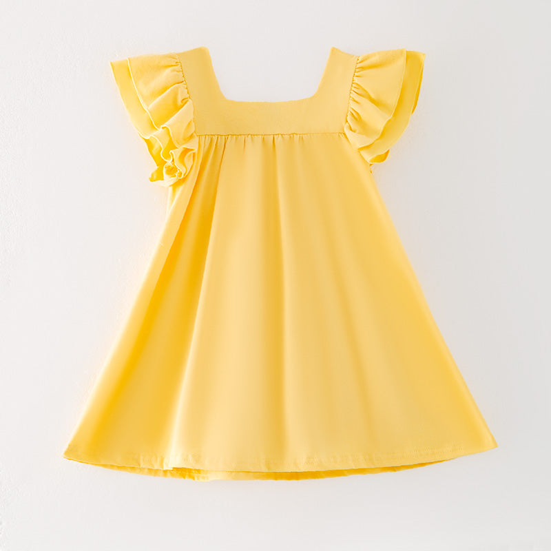 （In Stock）Girls Back To School Applique Cotton Dress