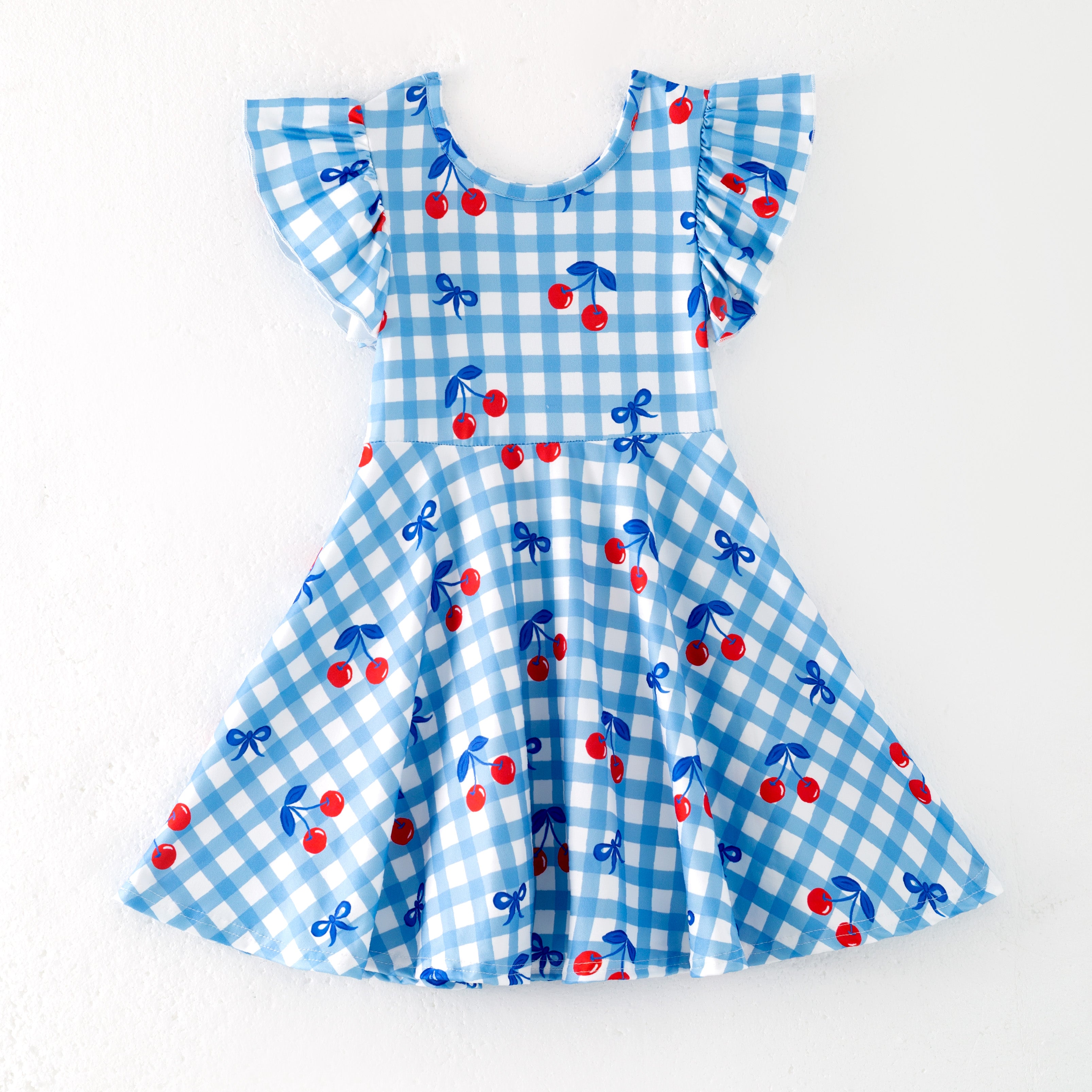 （Pre Order）Girls Spring and Summer Seaside＆Cherry Print Dress