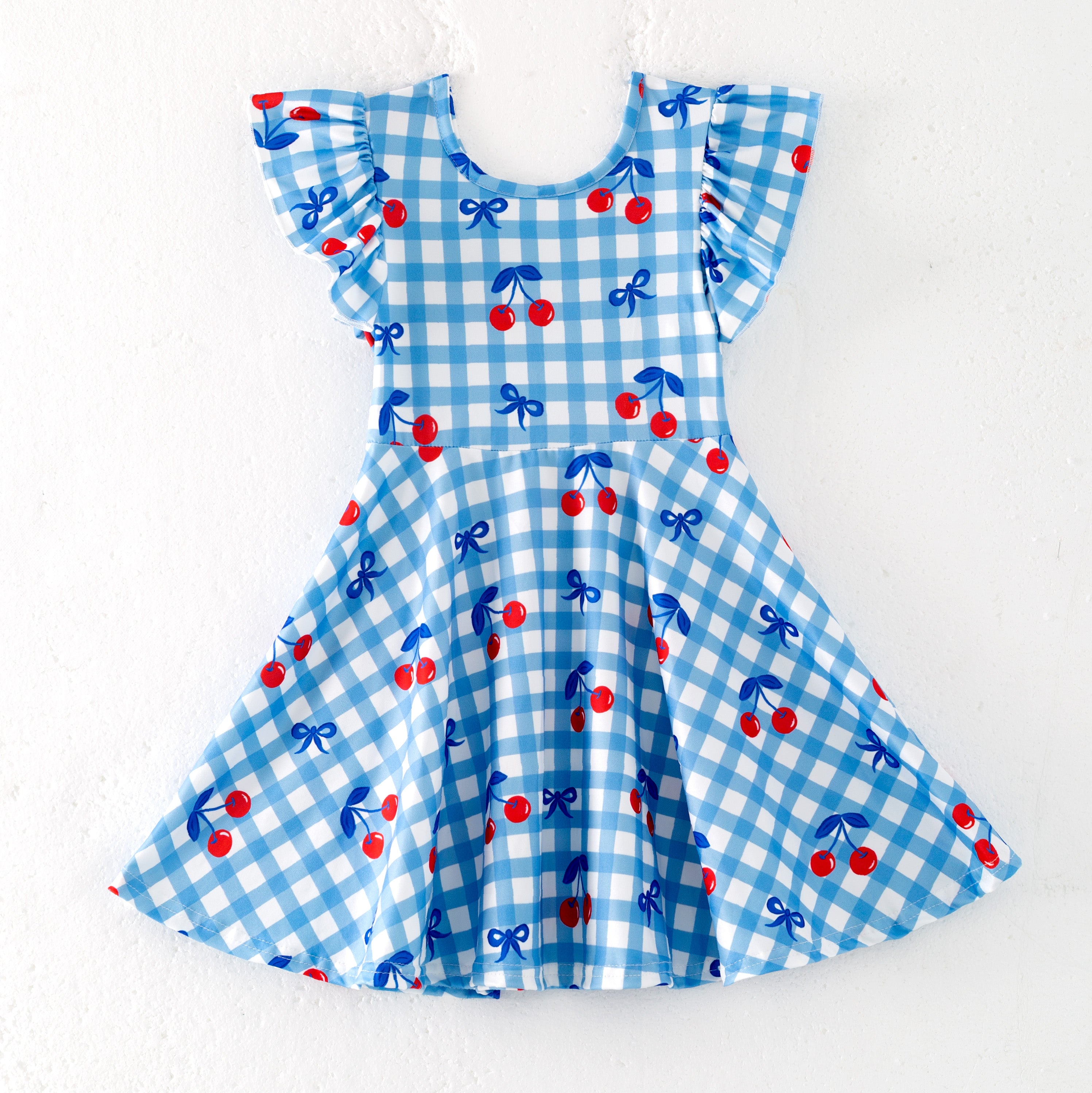 （Pre Order）Girls Spring and Summer Seaside＆Cherry Print Dress