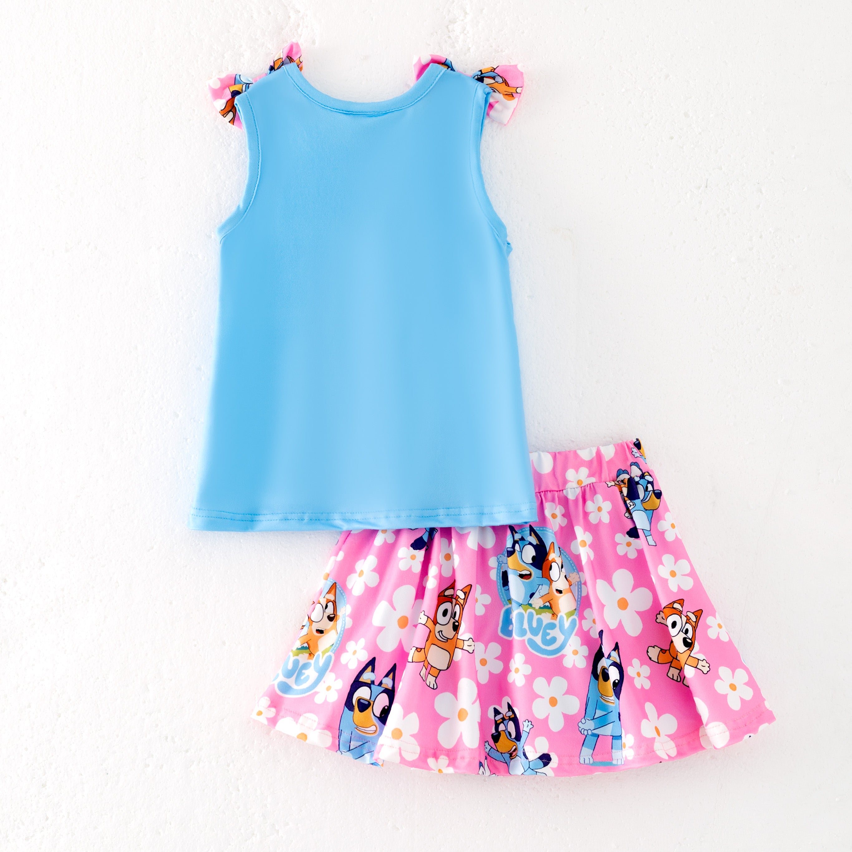 （Pre Order）Girls Spring and Summer Cartoon Print Skort Set