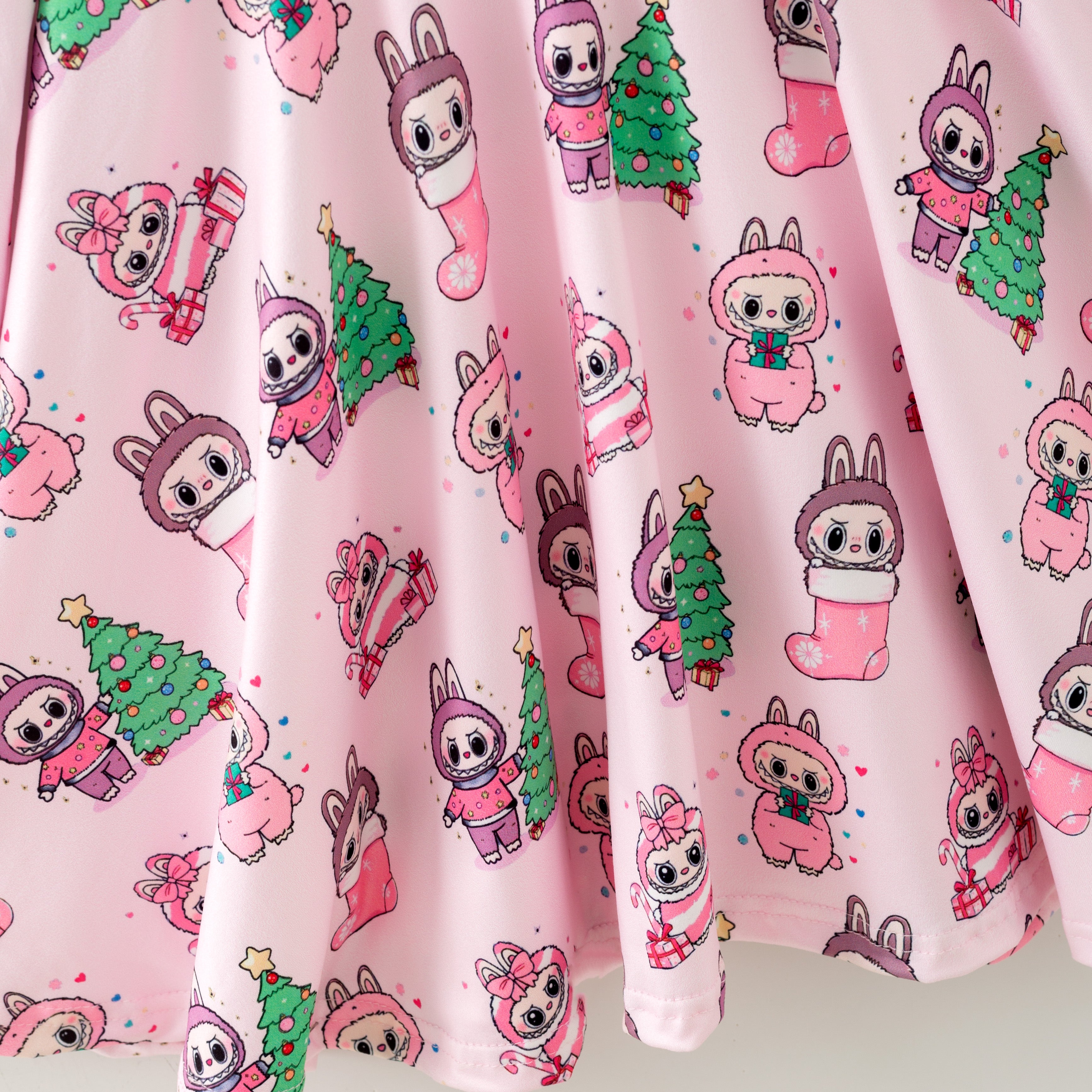 （Pre Order,Prepack Zone）Girls Christmas Cartoon Print Dress（Mix Size）