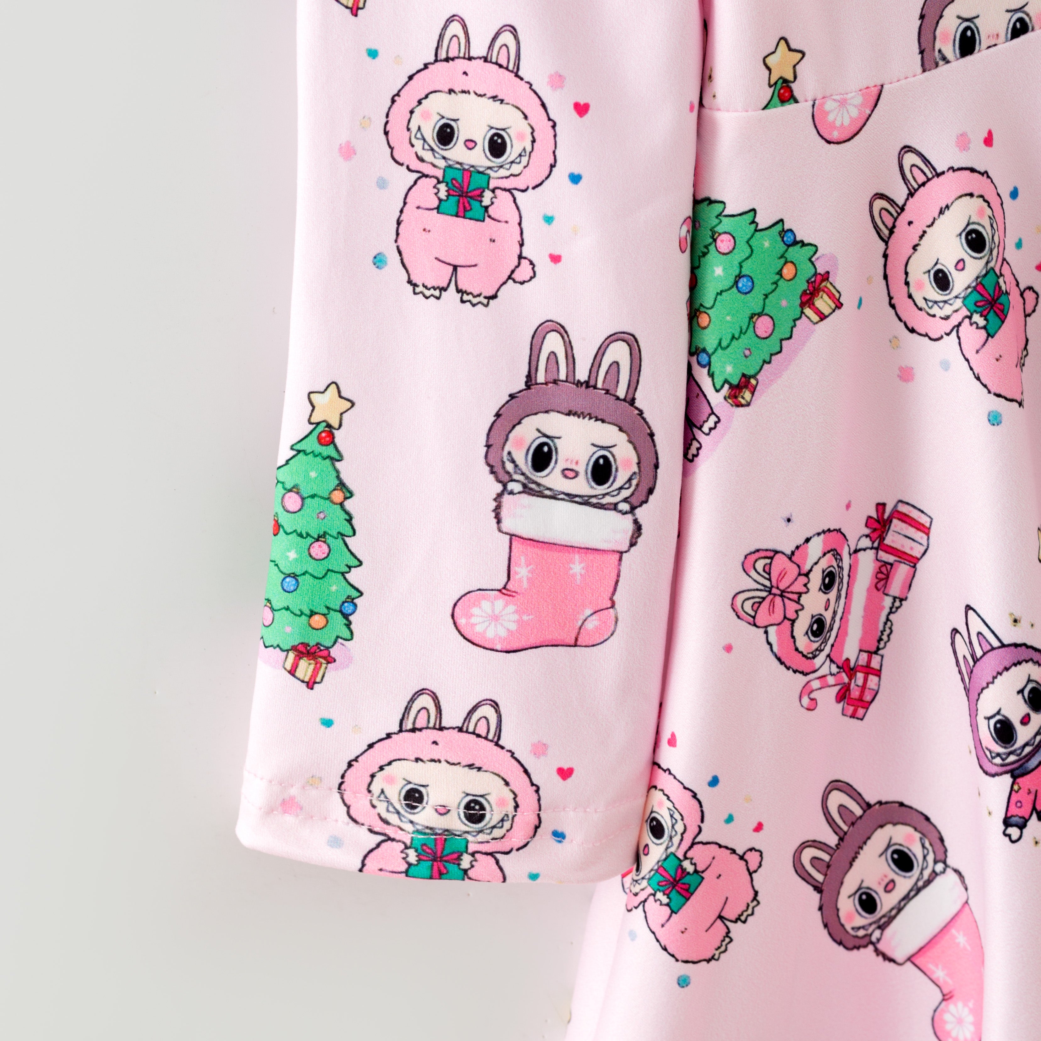 （Pre Order,Prepack Zone）Girls Christmas Cartoon Print Dress（Mix Size）