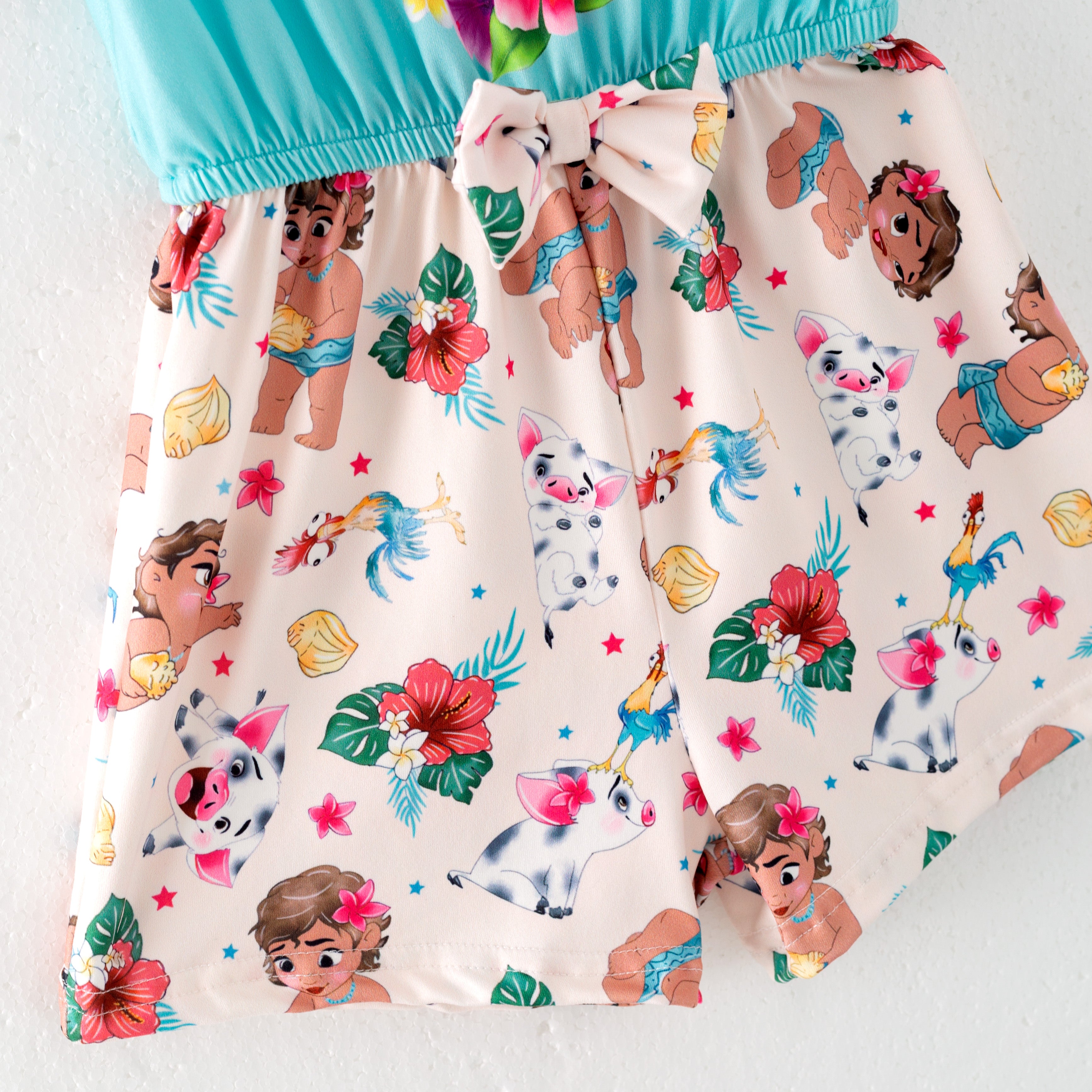 （Pre Order）Girls Summer Moana Print Jumpsuit