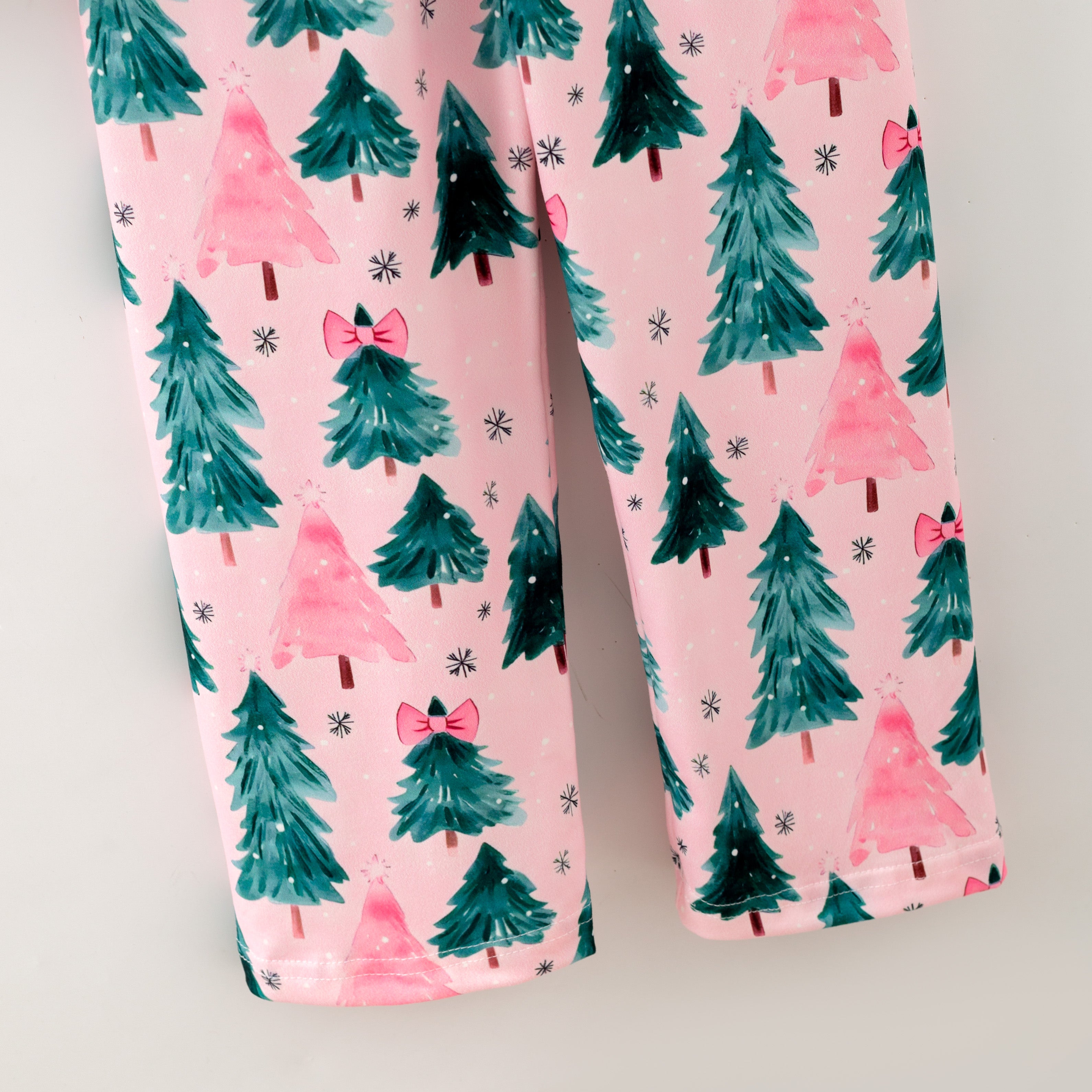 （Pre Order,Prepack Zone）Girls Christmas Tree Print Dress&Pajamas（Mix Size）