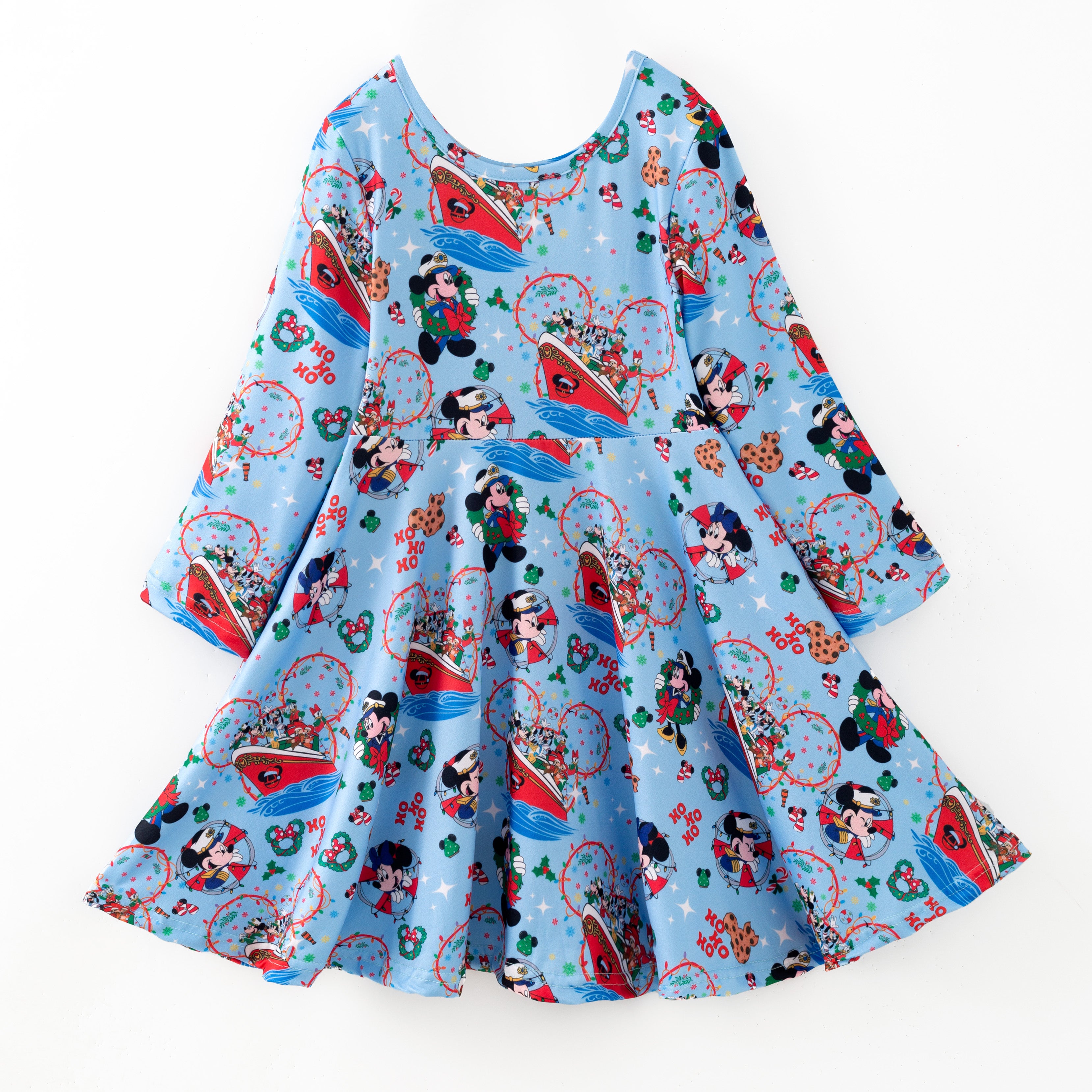 （Pre Order,Prepack Zone）Girls Christmas Cartoon Print Dress（Mix Size）