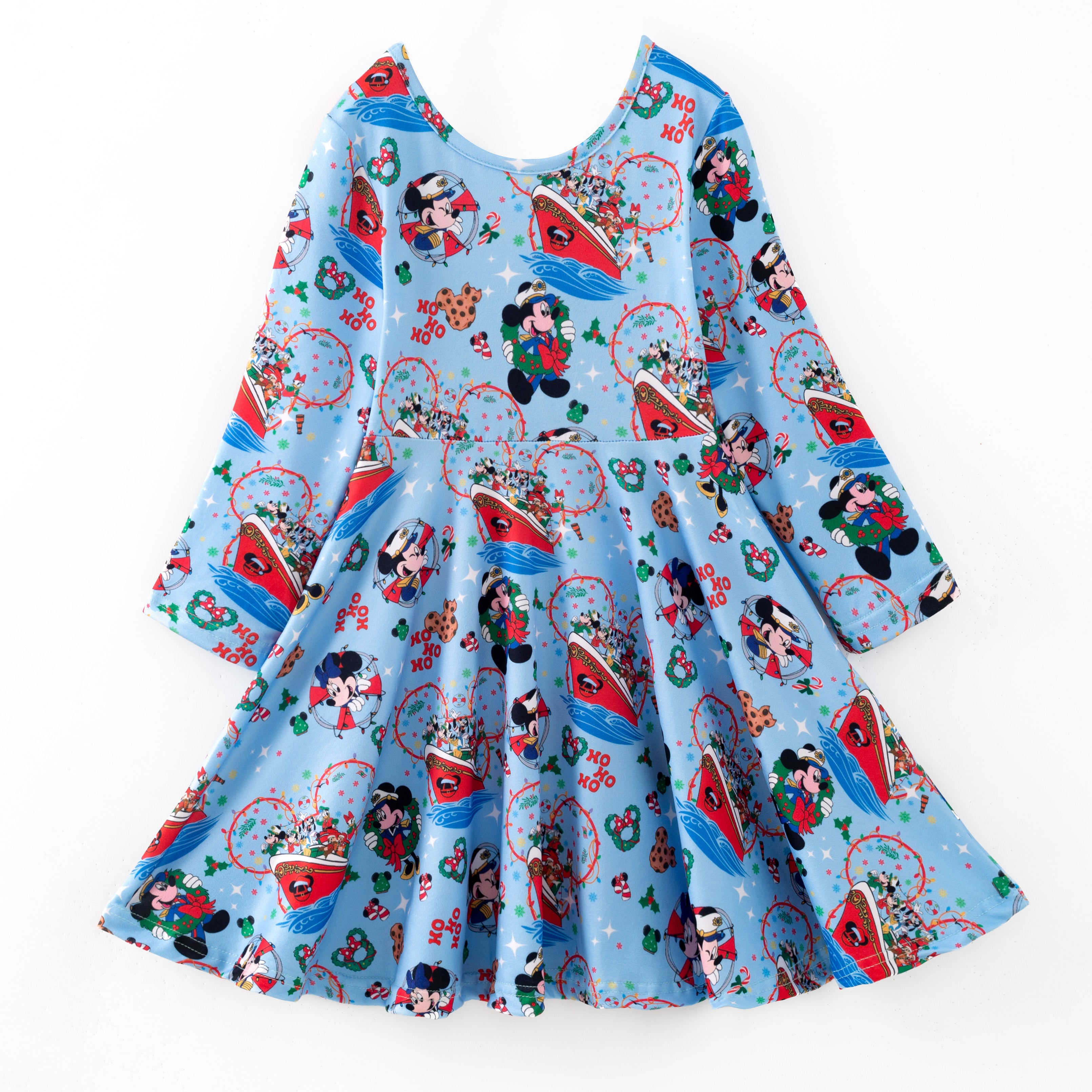 （Pre Order,Prepack Zone）Girls Christmas Cartoon Print Dress（Mix Size）