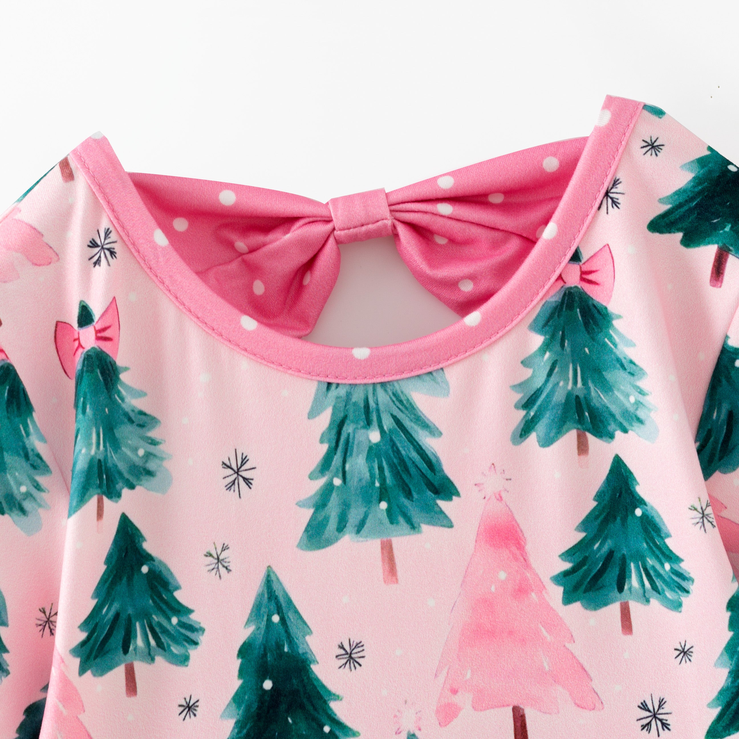 （Pre Order,Prepack Zone）Girls Christmas Tree Print Dress&Pajamas（Mix Size）