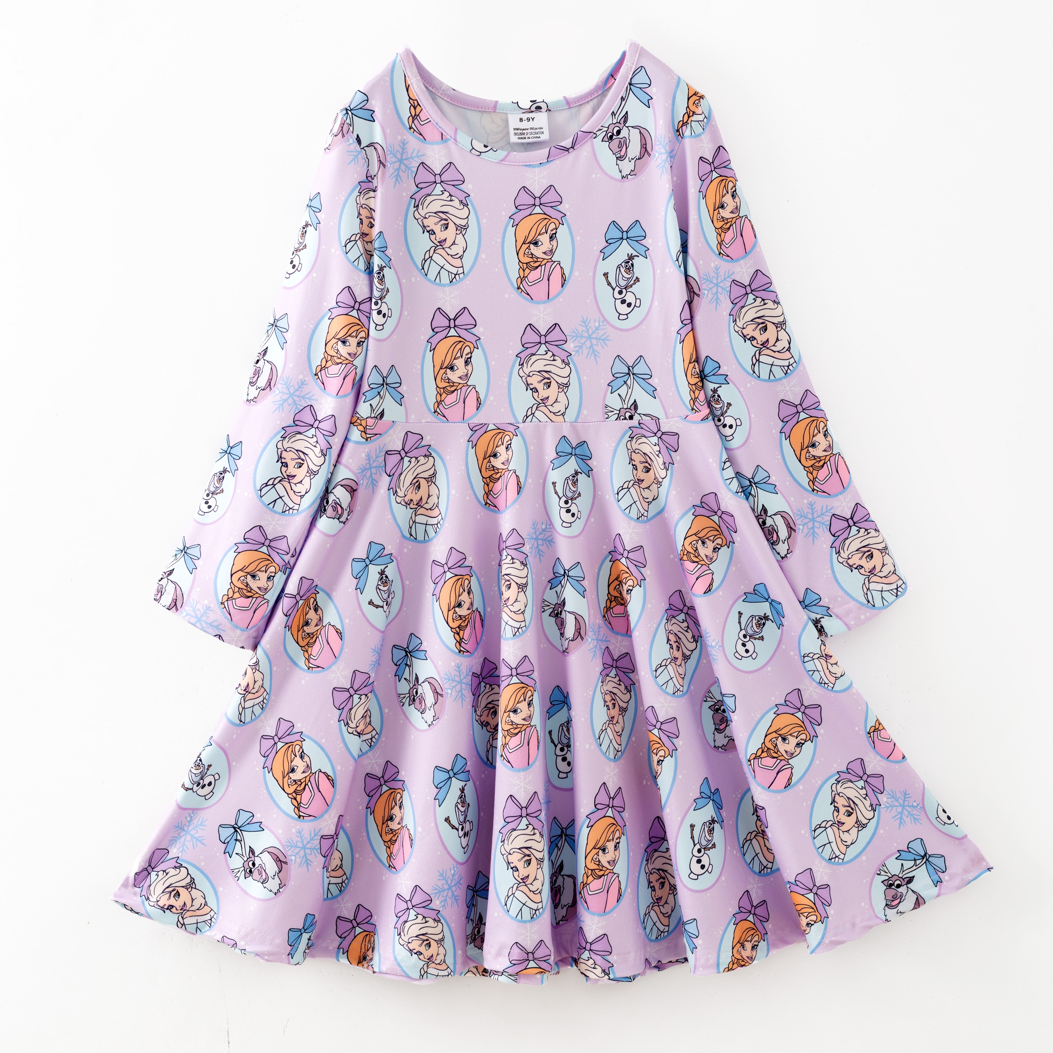 （Pre Order）Girls Fall&Winter Princess Print Dress,Hoodie