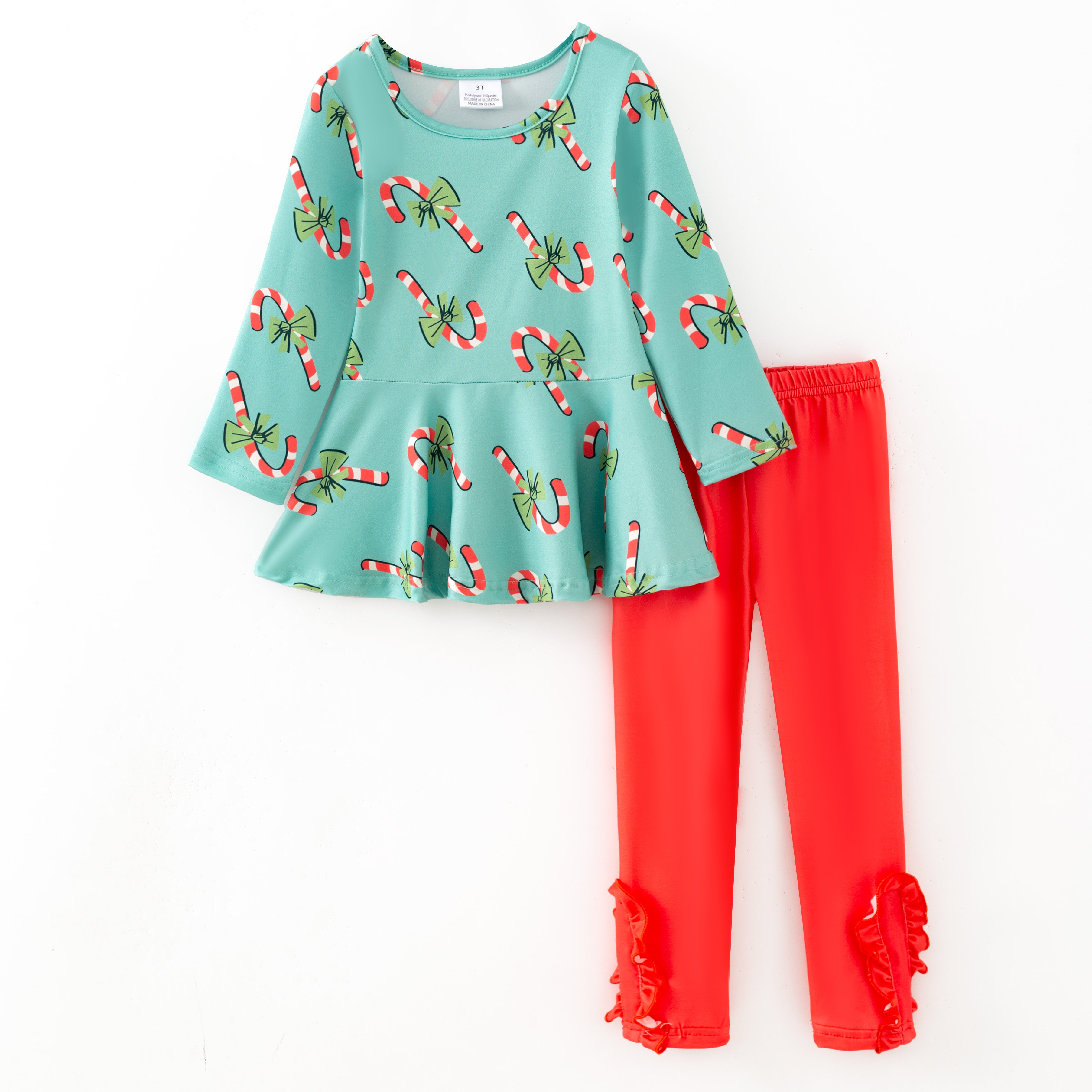 （Pre Order,Prepack Zone）Girls Christmas Print Outfit Set（Mix Size）