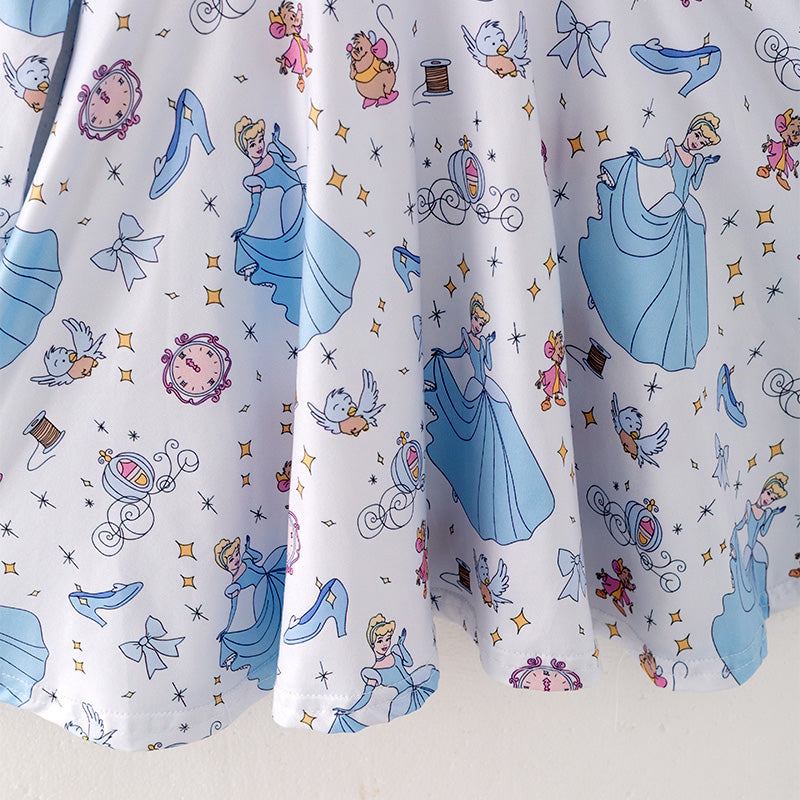 （In Stock E30-1-1）Girls Christmas Princess Print Dress