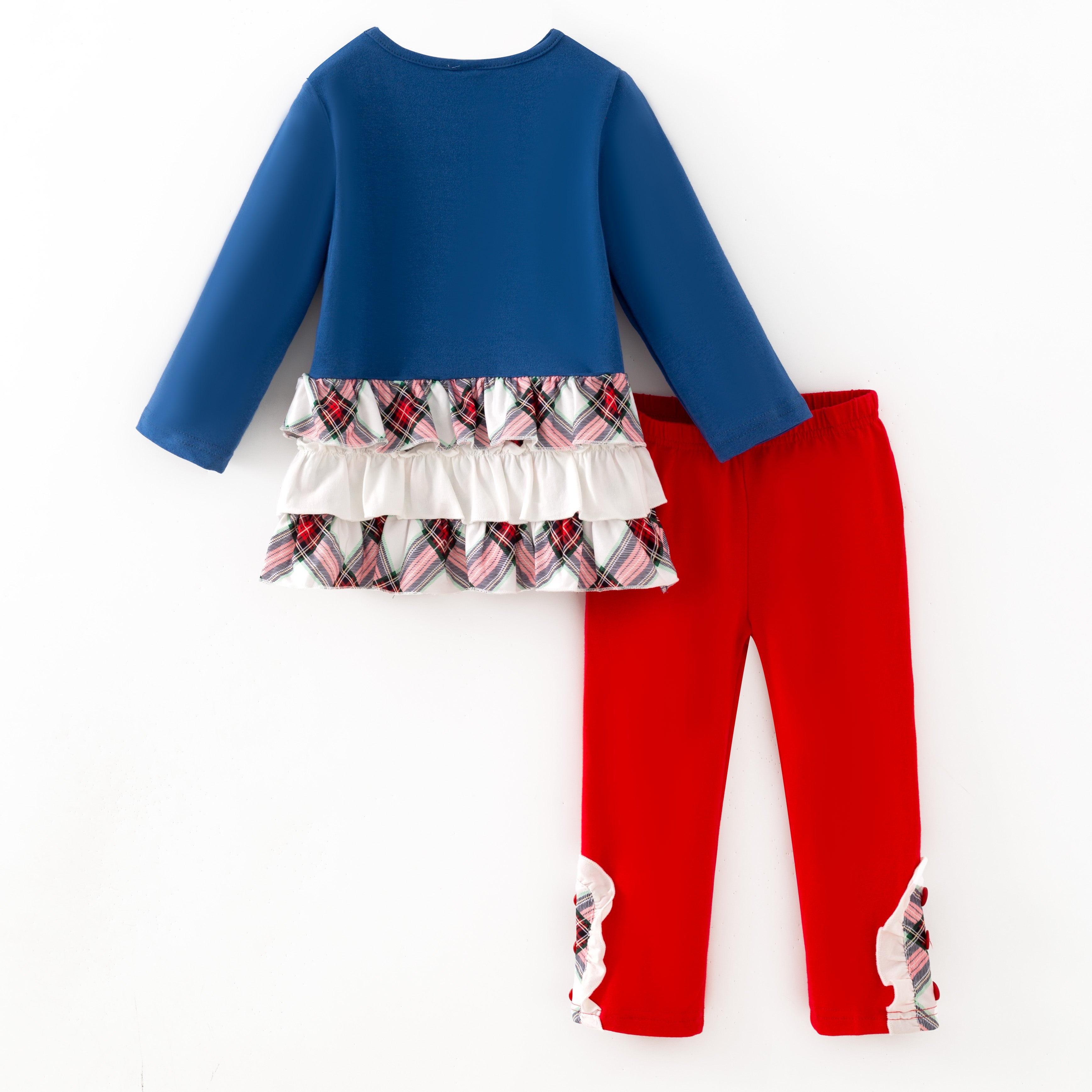 （In Stock）Girl Christmas Applique Ruffle Outfit Set