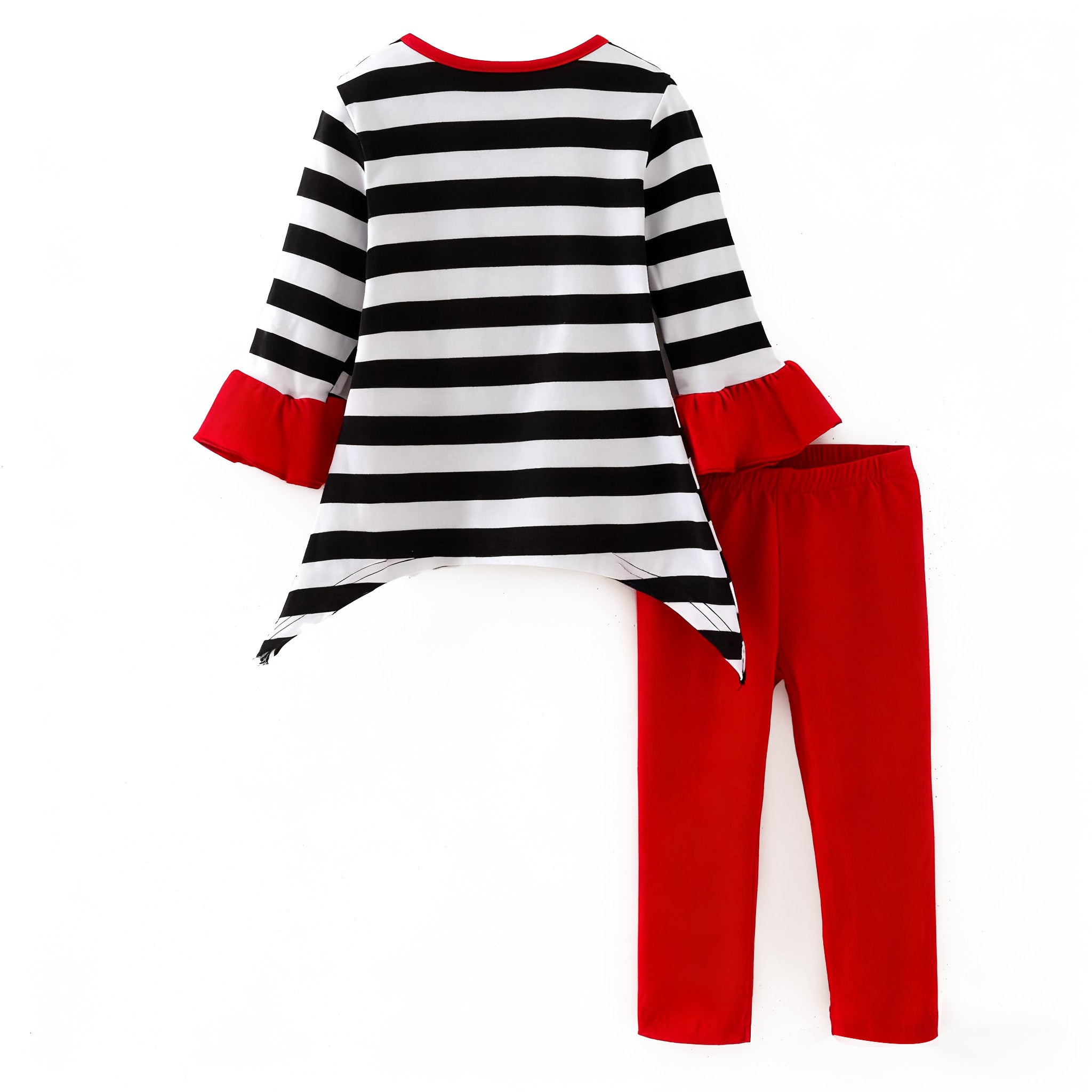 （In Stock）Girls Christmas Santa Claus Applique Outfit Set