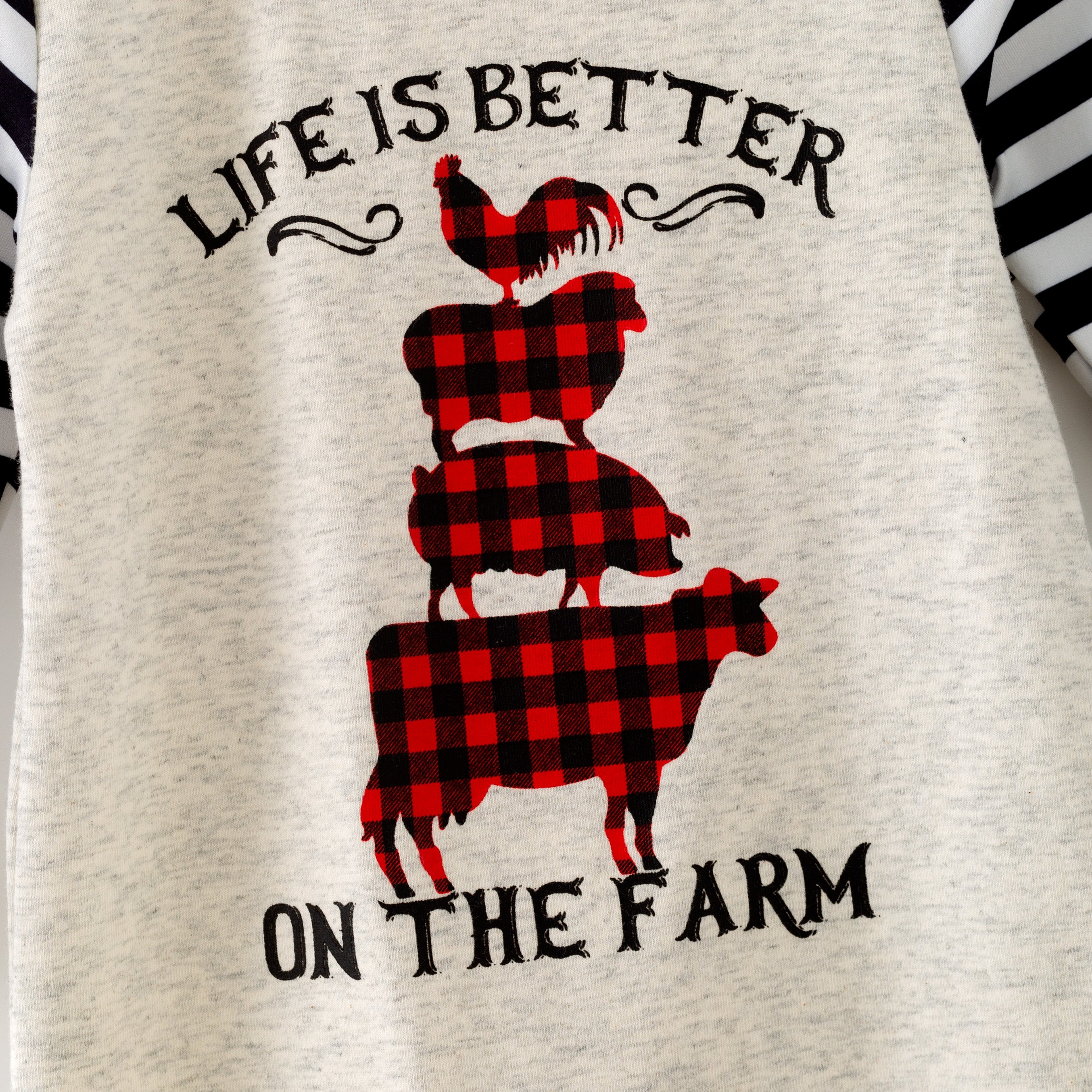 （In Stock）Toddler Girls Fall&Winter Farm Print Romper