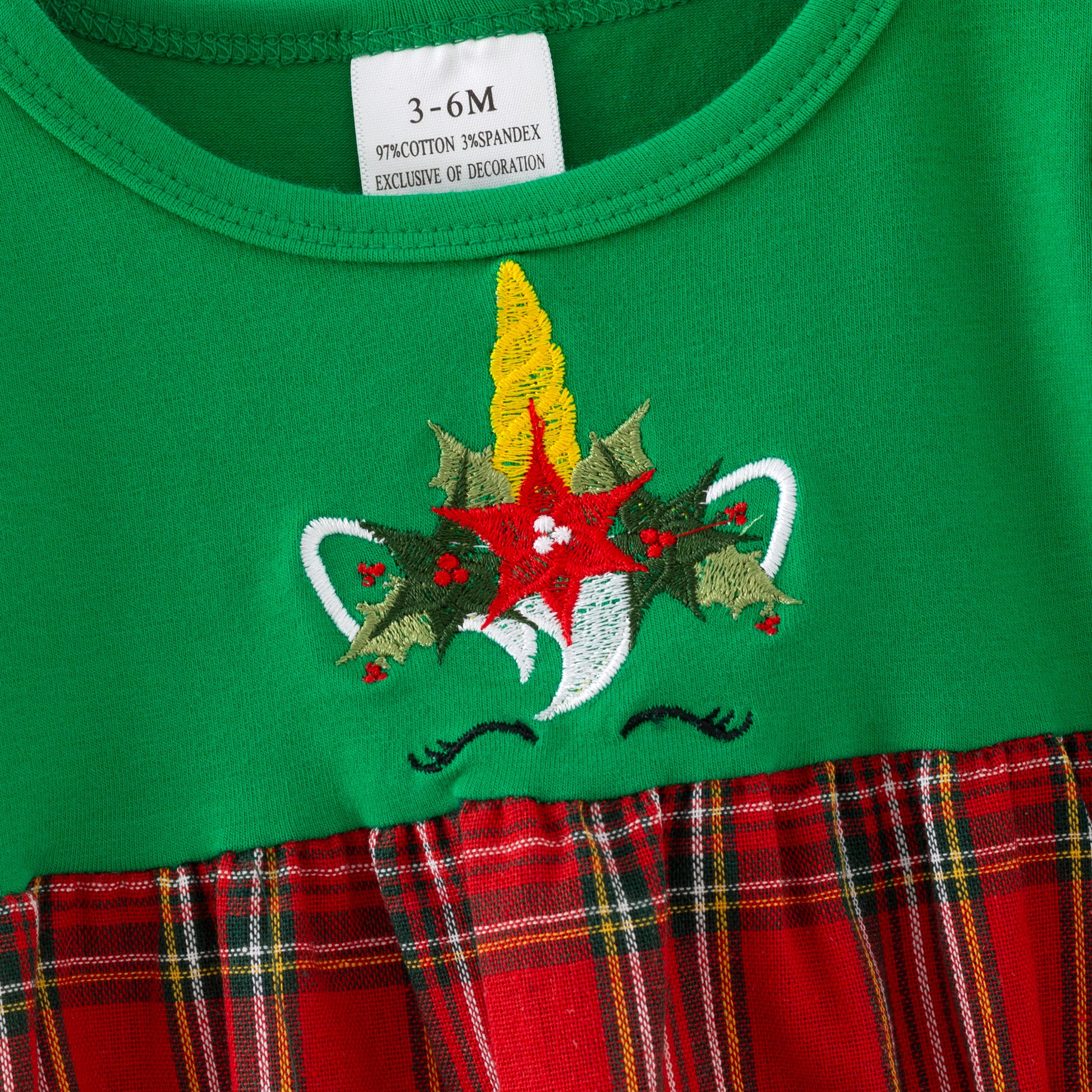 （In Stock）Toddler Girls Christmas Tree Embroidery Romper