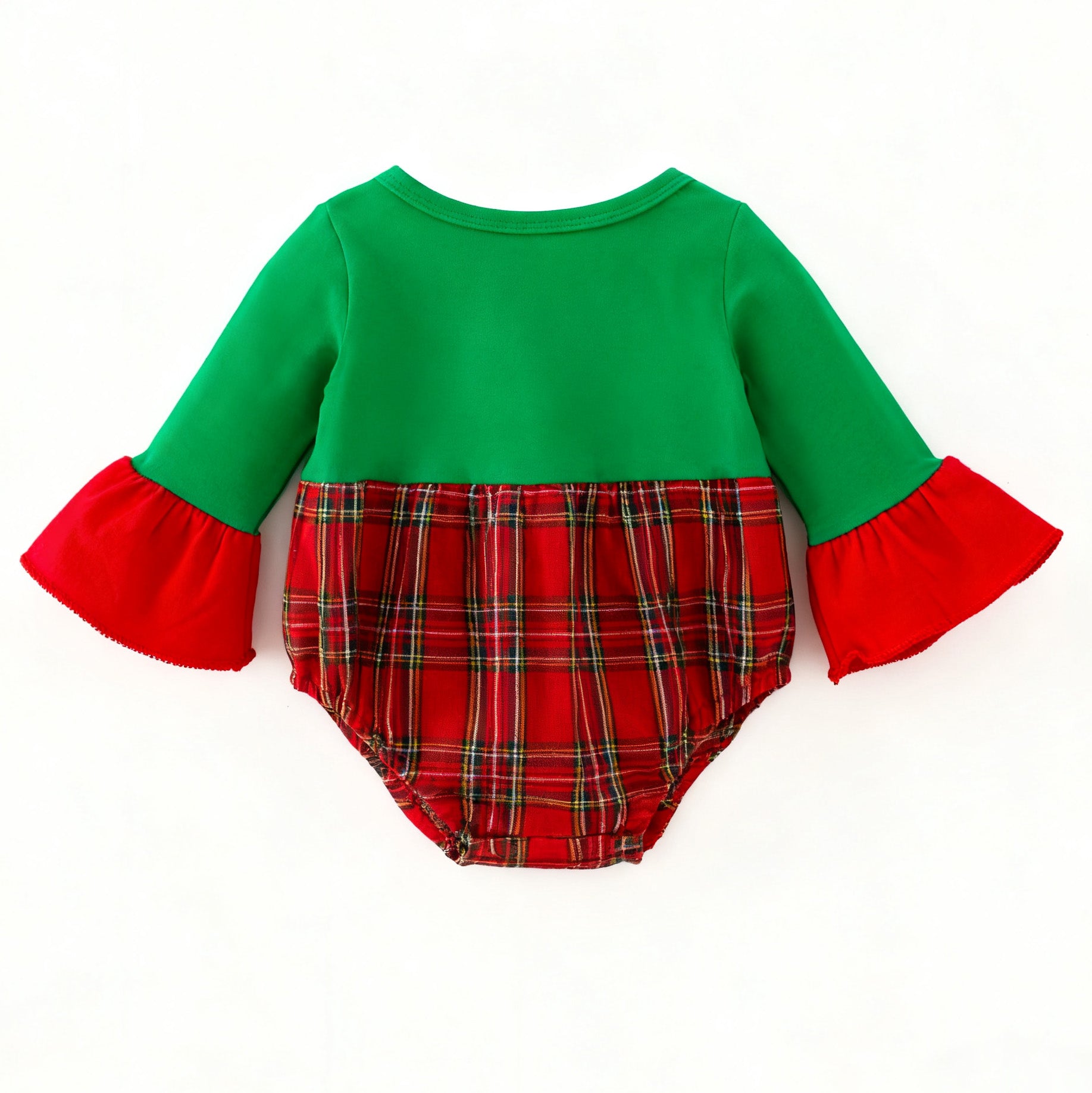 （In Stock）Toddler Girls Christmas Tree Embroidery Romper