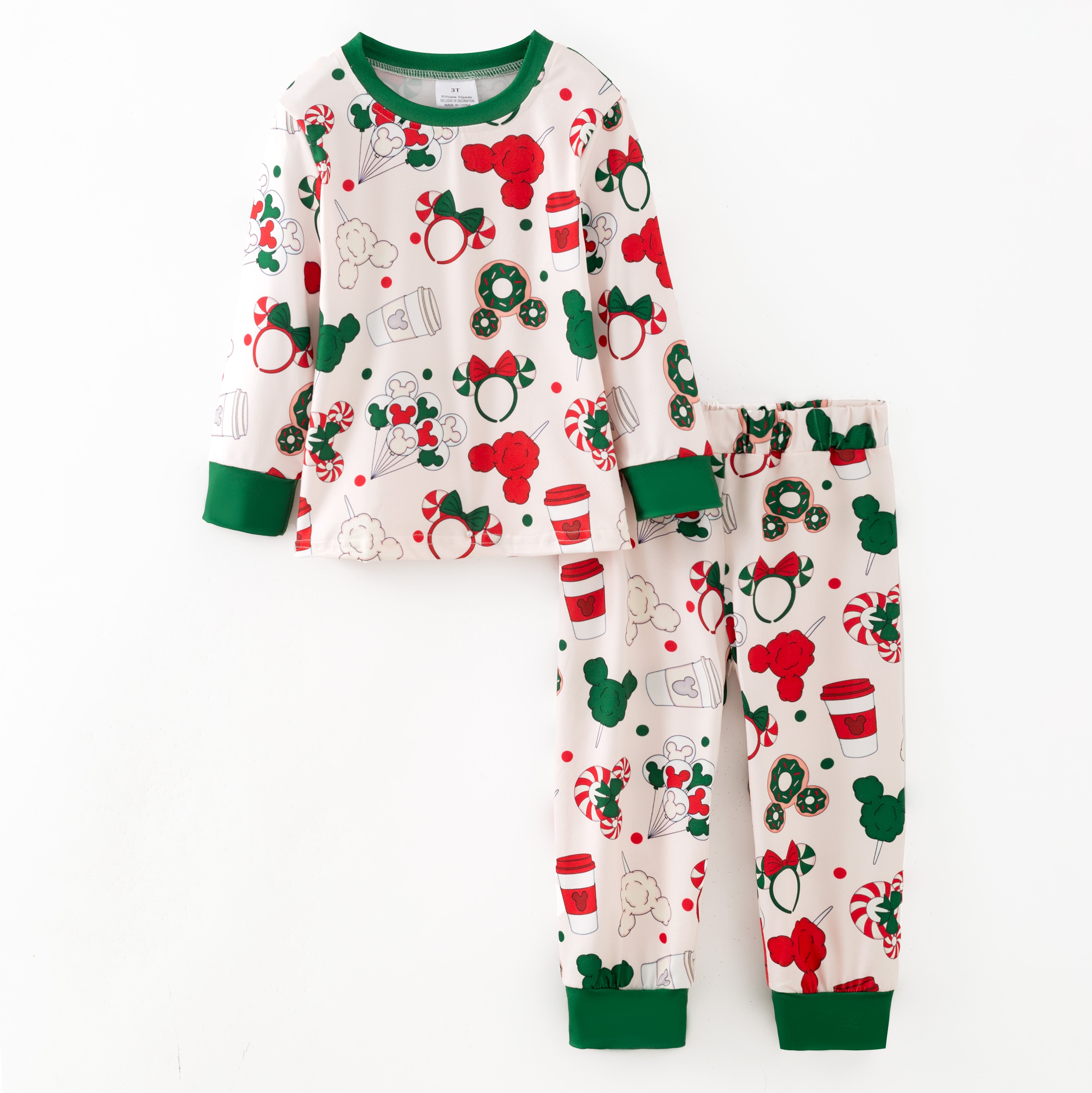 （Pre Order,Prepack Zone）Family Cartoon Print Twill Sweatshirt Suit&Pajamas（Mix Size）