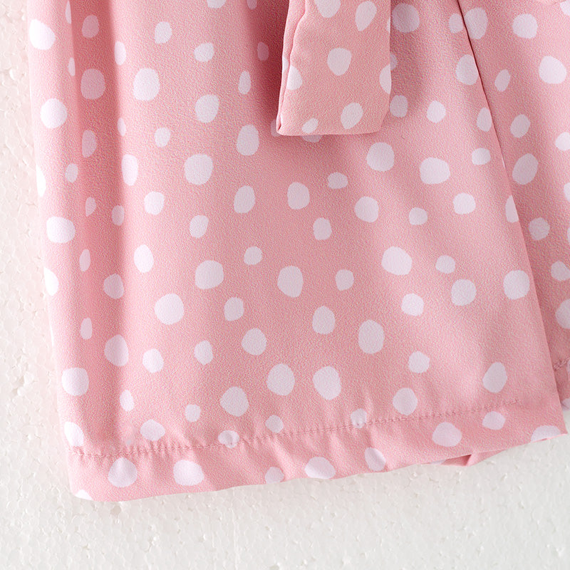 （In Stock）Mommy and Me Spring＆Summer Pink Polka Dot Jumpsuit