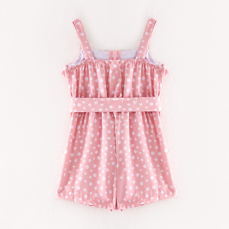 （In Stock）Mommy and Me Spring＆Summer Pink Polka Dot Jumpsuit