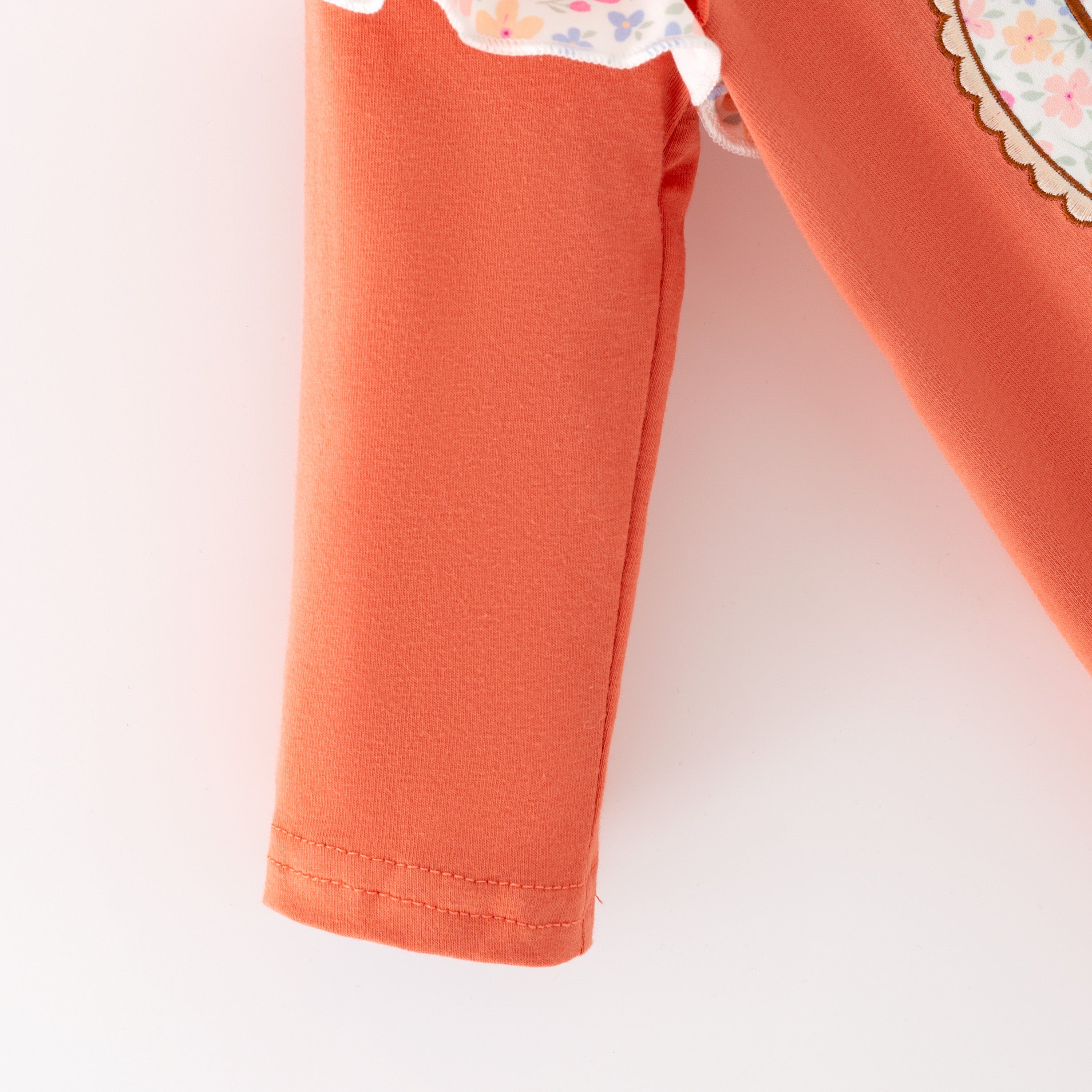 （In Stock）Toddler Girls Fall Pumpkin Applique Ruffle Romper