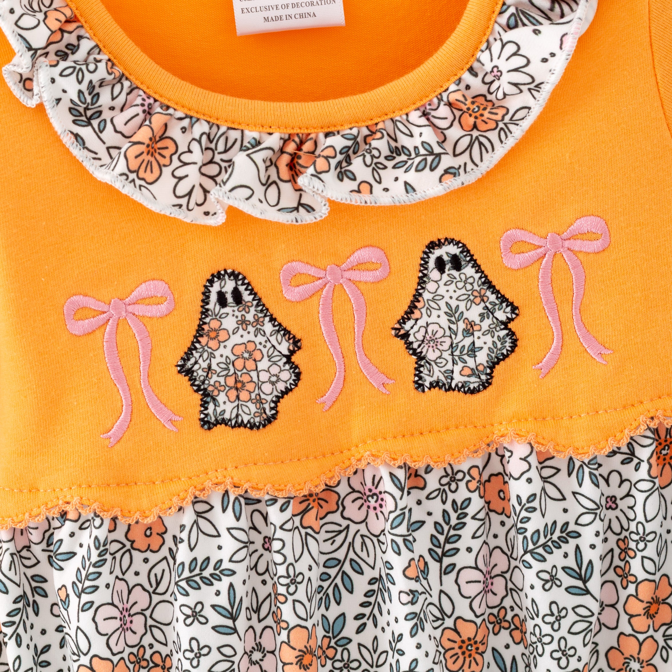（In Stock）Toddler Girls Halloween Ghost Applique Romper