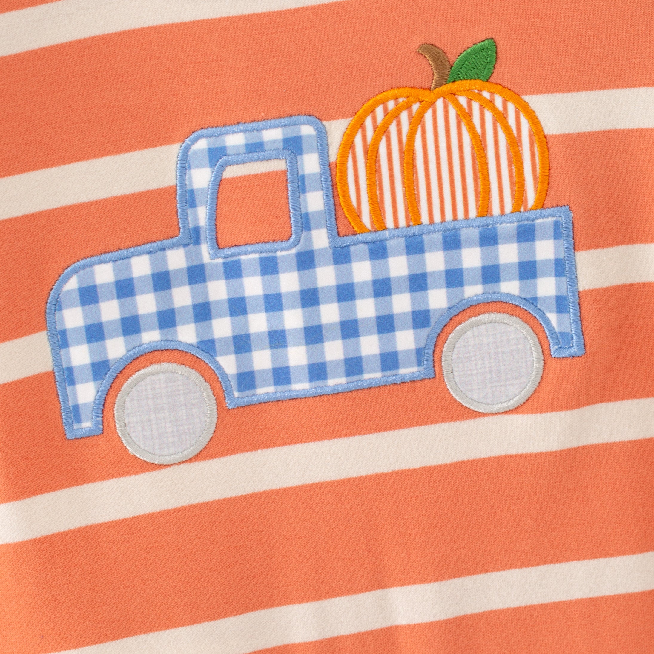 （In Stock）Brothers Fall Pumpkin Applique Cotton Top&Romper