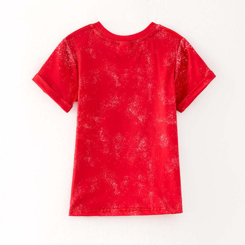 （In Stock）One Pack(9 Pieces total) Sale Girls Spring and Summer Cartoon Print Red Top