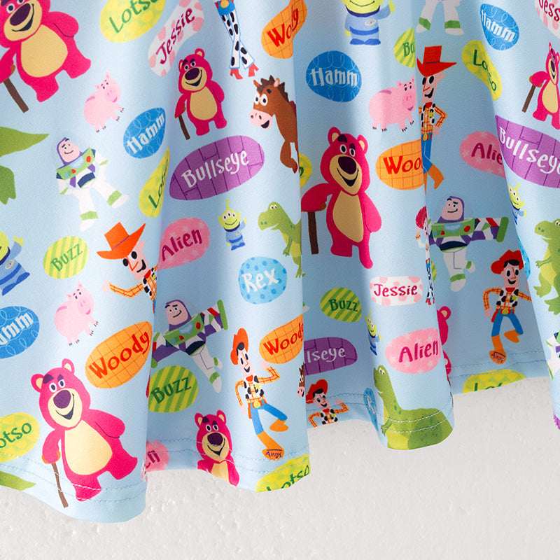 （In Stock）Girls Spring and Summer Cartoon Print Dress