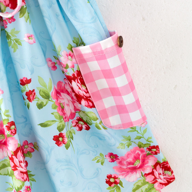 （In Stock）One Pack(8 Pieces total) Sale Girls Spring and Summer Floral Print Dress