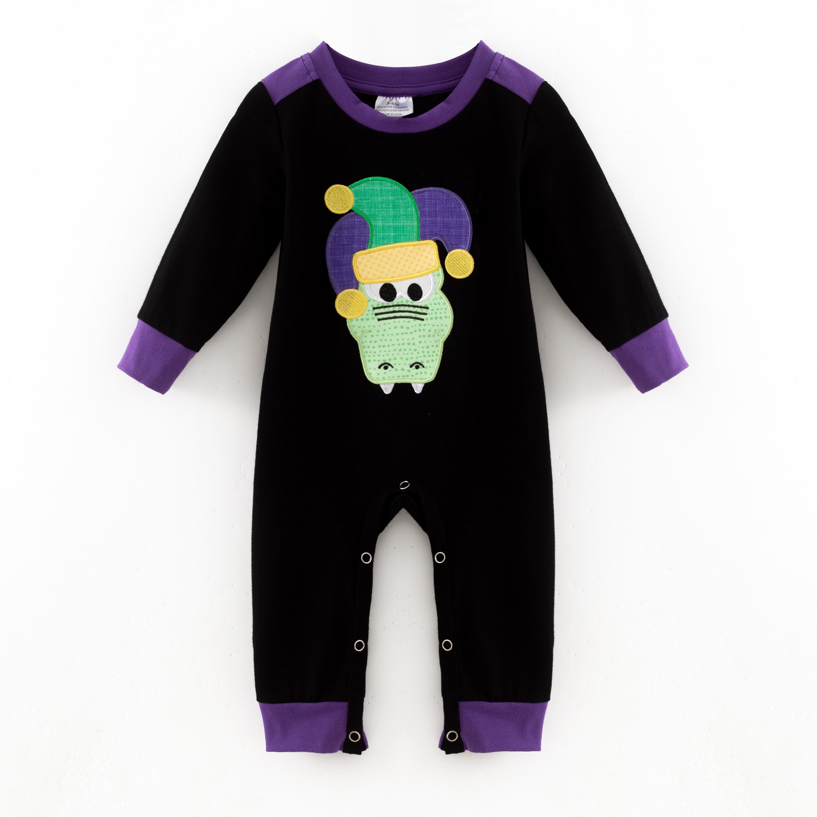 （In Stock）Toddler Boys Mardi Gras Applique Cotton Romper