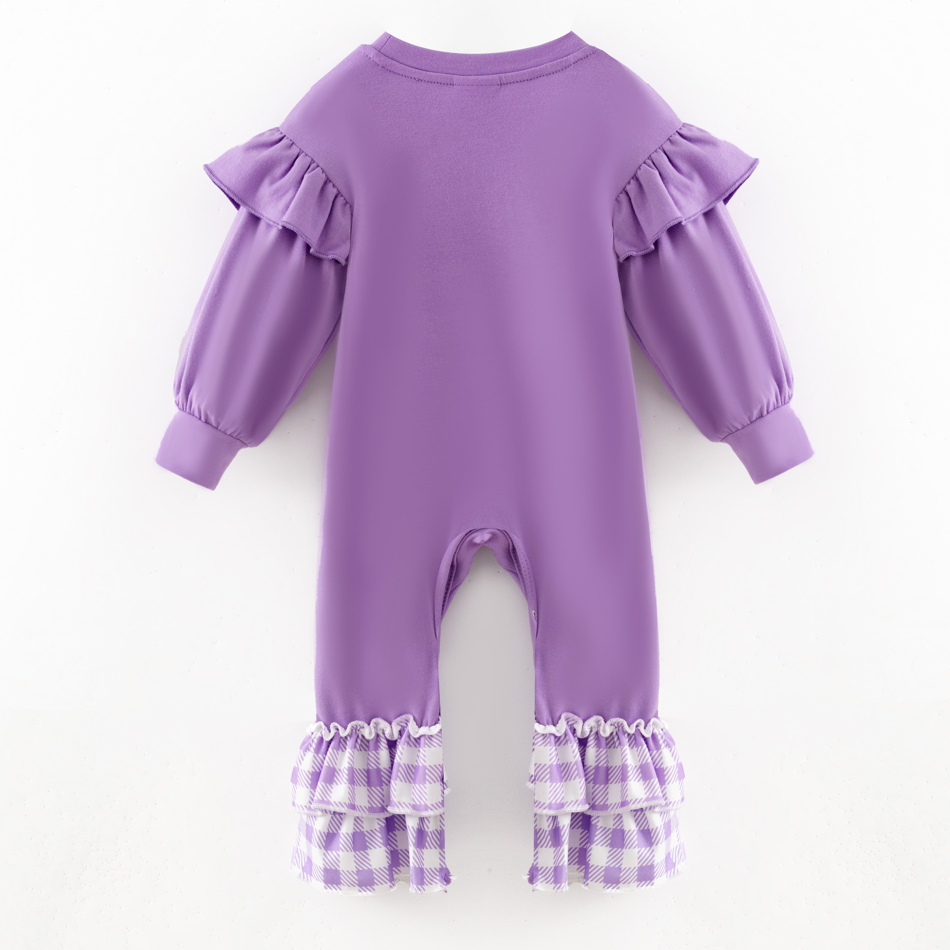 （In Stock）Toddler Girls Mardi Gras Applique Cotton Romper