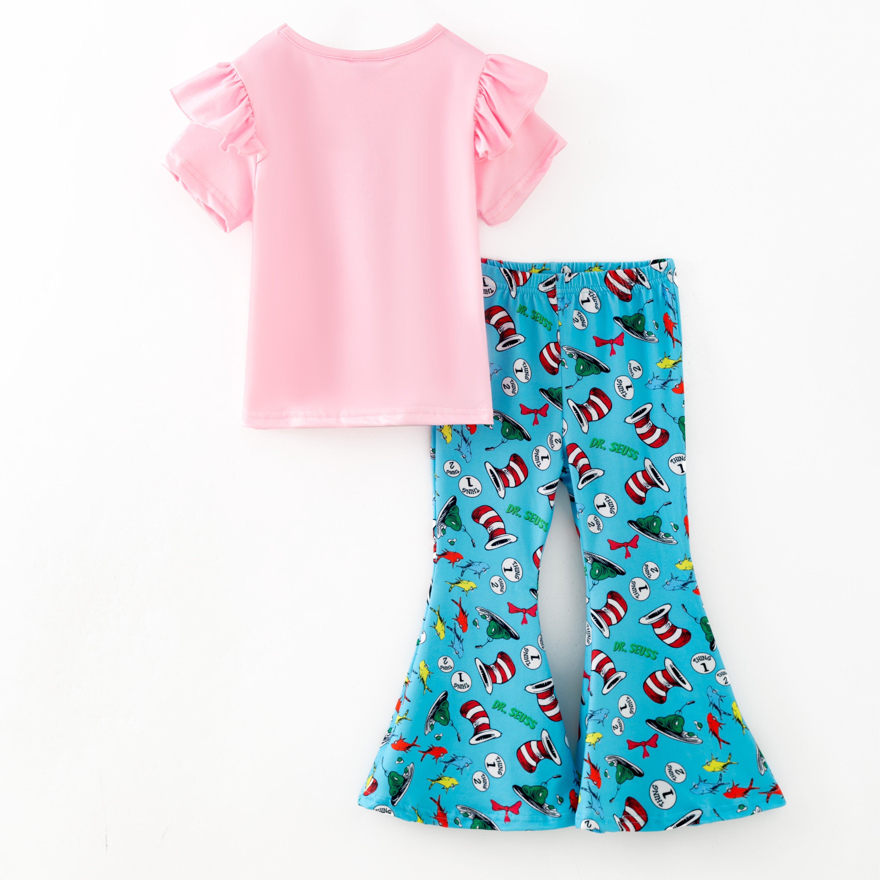 （In Stock）Girls DR SEUSS Print Ruffle Outfit Set