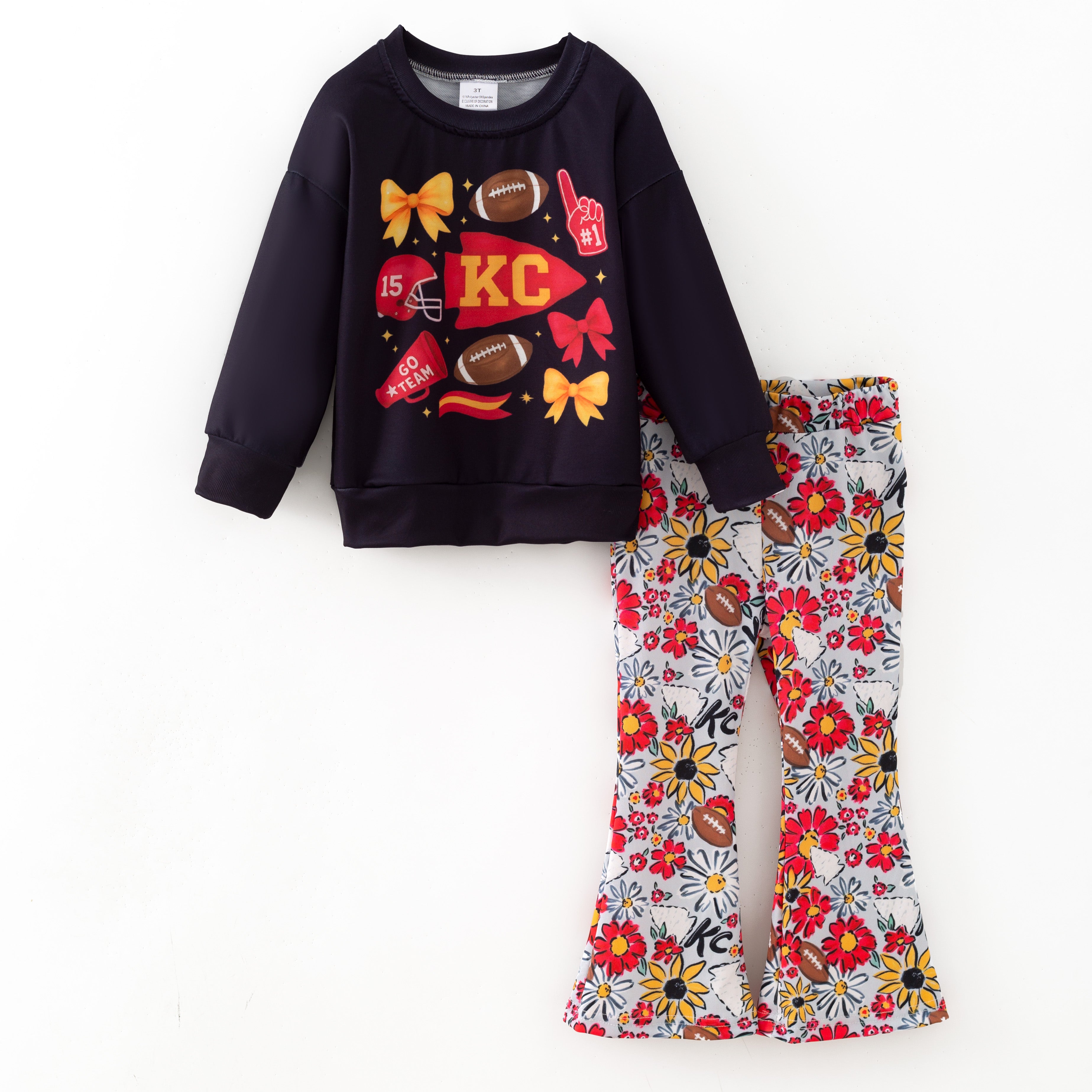 （Pre Order,Prepack Zone）Family Football Print Top,Set&Romper（Mix Size）