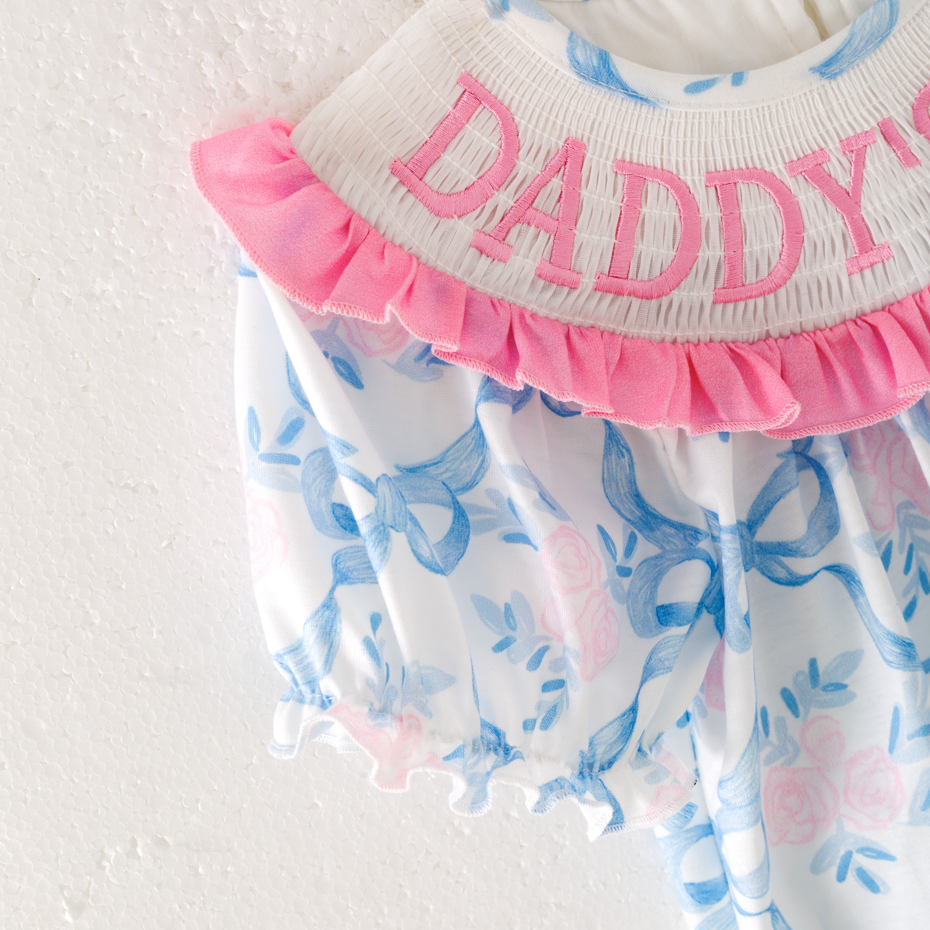 （Pre Order）Sibling Spring and Summer Embroidery Smocked Dress,Romper＆Shorts Set