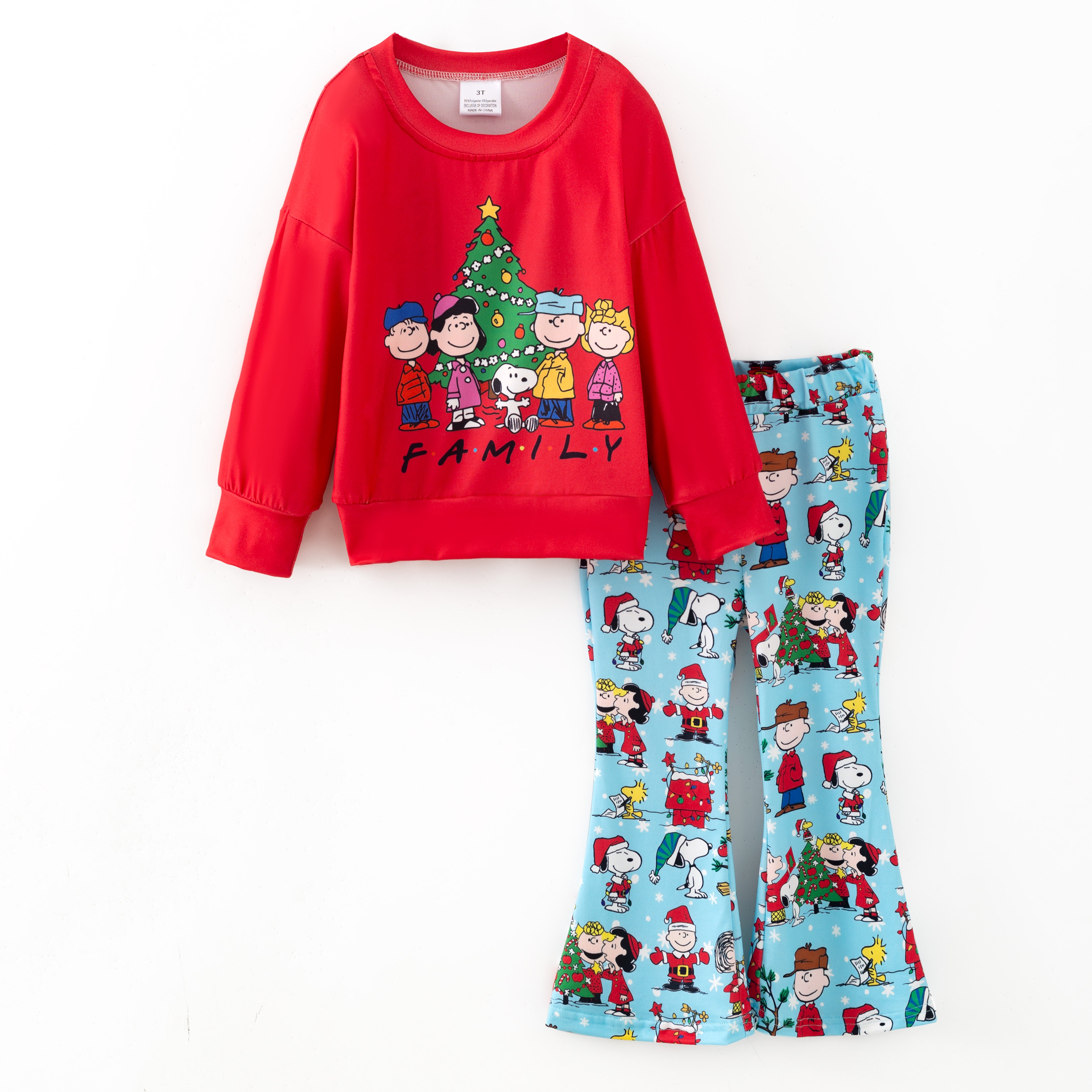 （Pre Order,Prepack Zone）Girls Christmas Cartoon Print Pajamas（Mix Size）