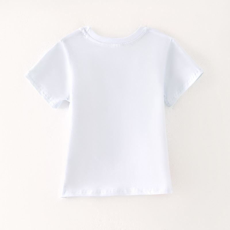 （In Stock）Girls Summer Back To School Apple Sequin Cotton Top