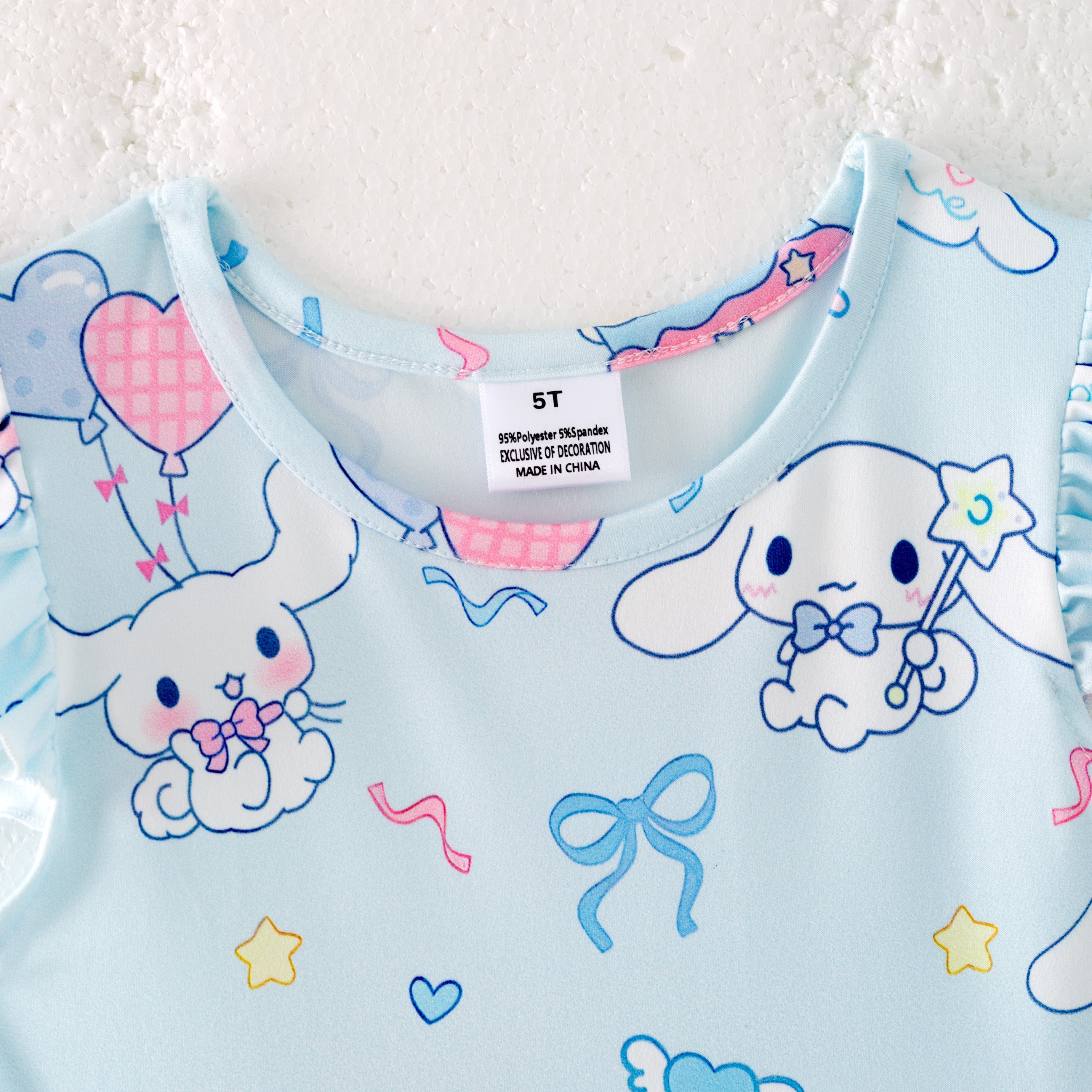 （Pre Order）Girls Spring and Summer Cartoon Print Flying Sleeves Dress