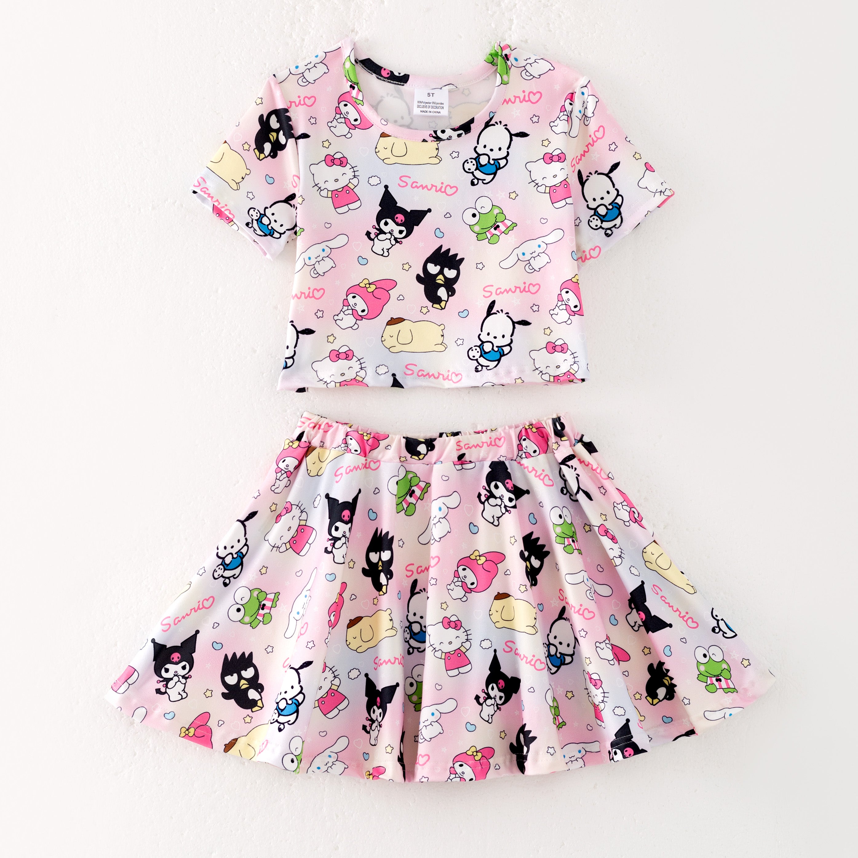 （Pre Order）Girls Summer Sanrio Print Skirt Set