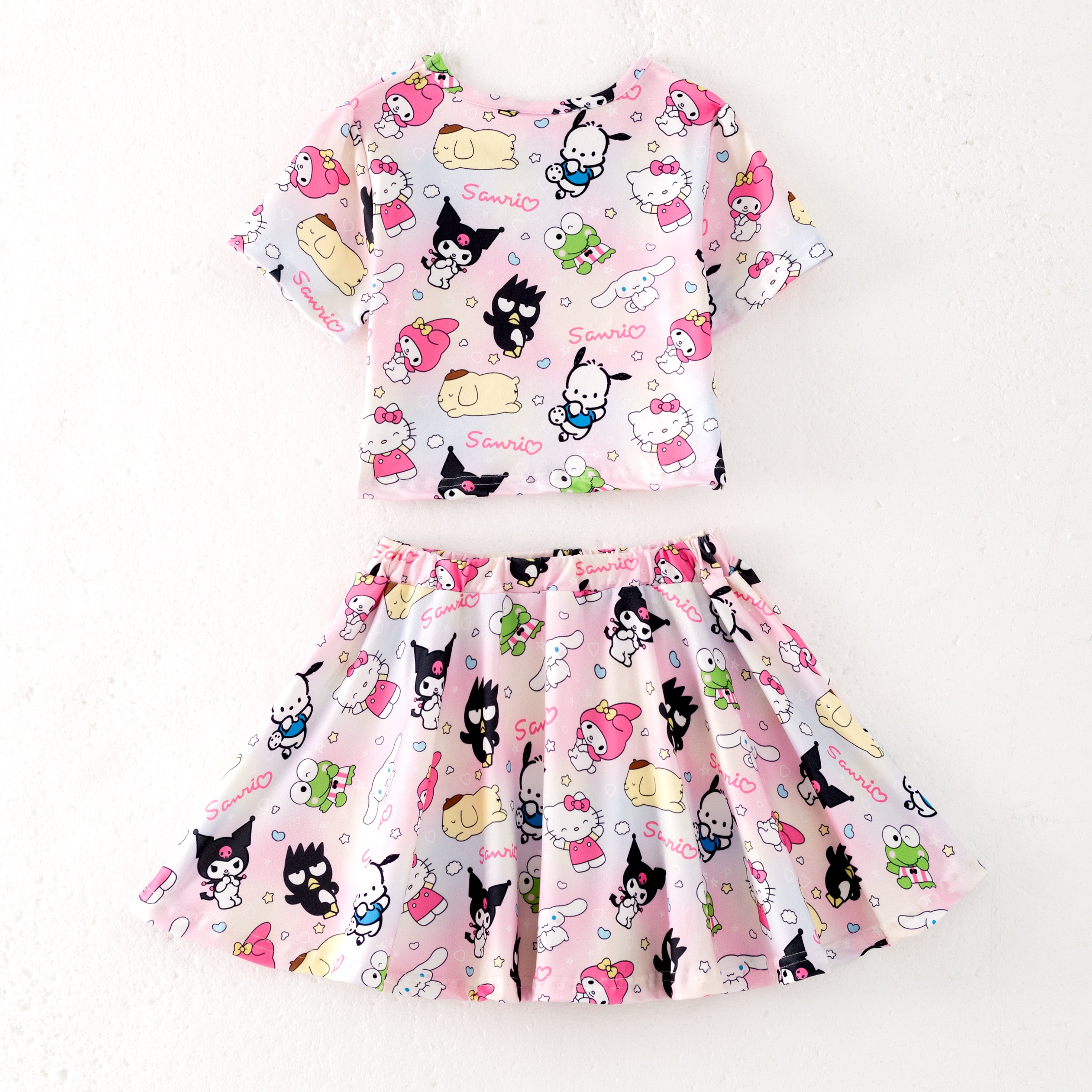 （Pre Order）Girls Summer Sanrio Print Skirt Set