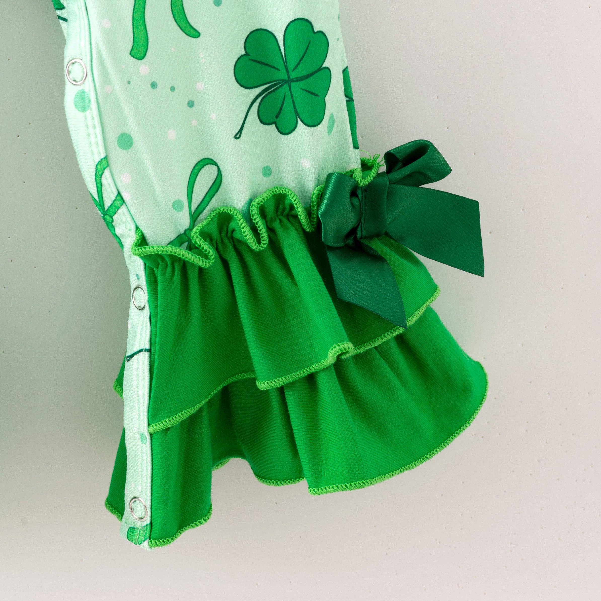 （In Stock）Toddler Girls St. Patrick's Day Shamrock Print Romper