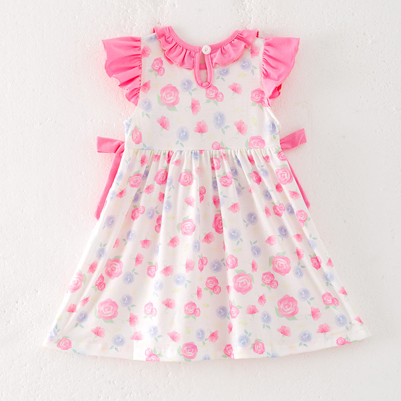 （In Stock）Girls Summer Back To School Embroidery Smocked Dress