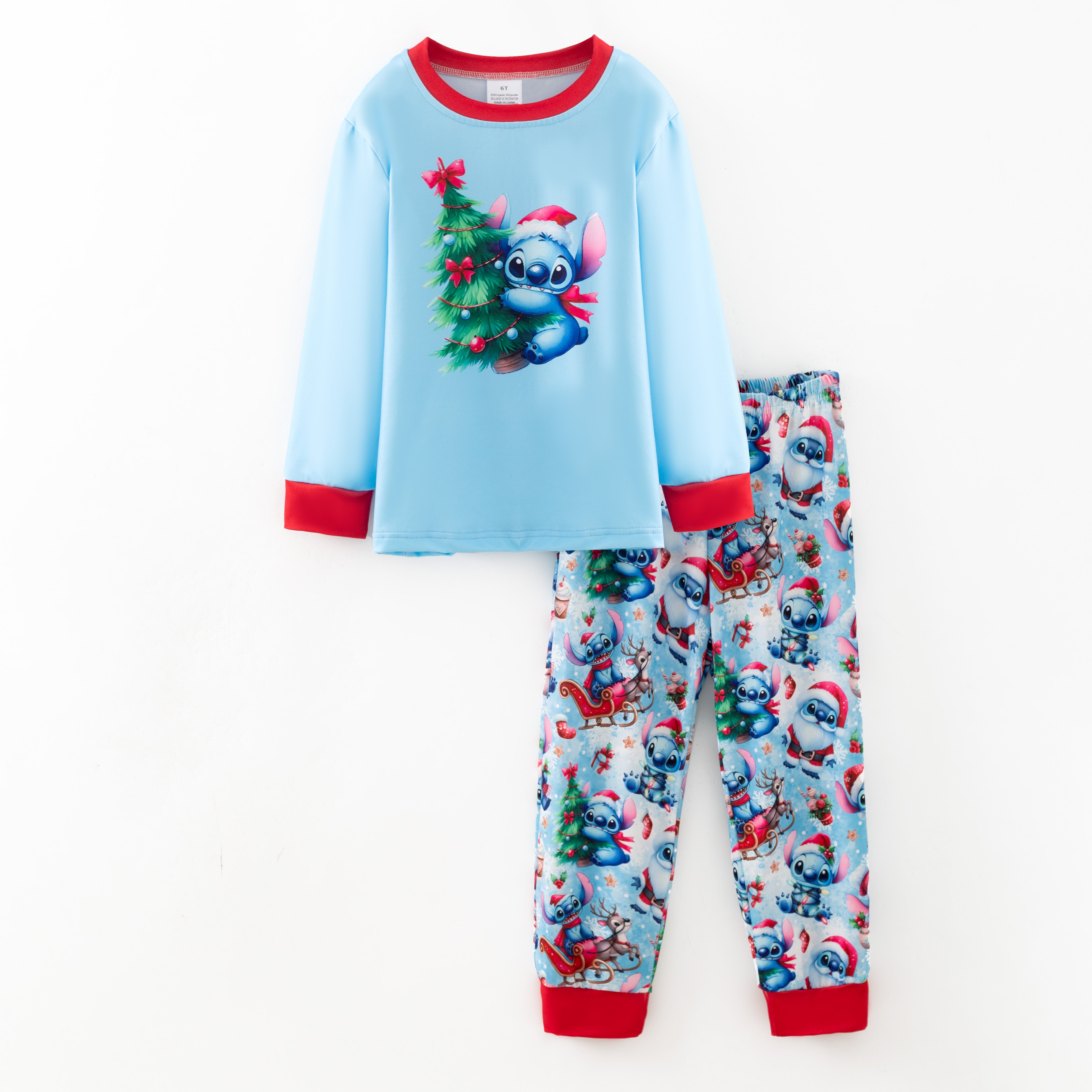 （Pre Order,Prepack Zone）Girls Christmas Cartoon Print Pajamas（Mix Size）