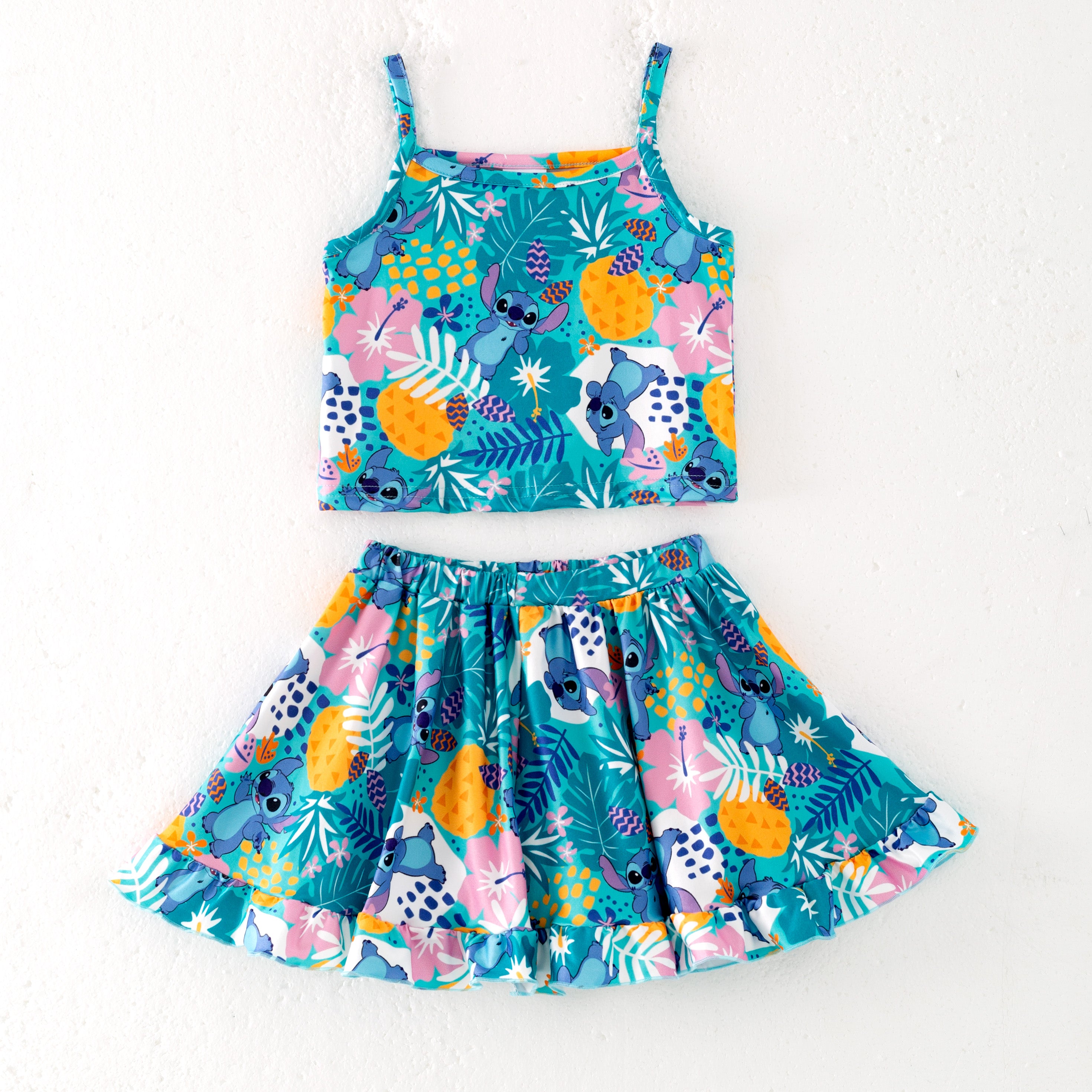 （Pre Order）Siblings Spring and Summer Cartoon Print Dress,Top and Set