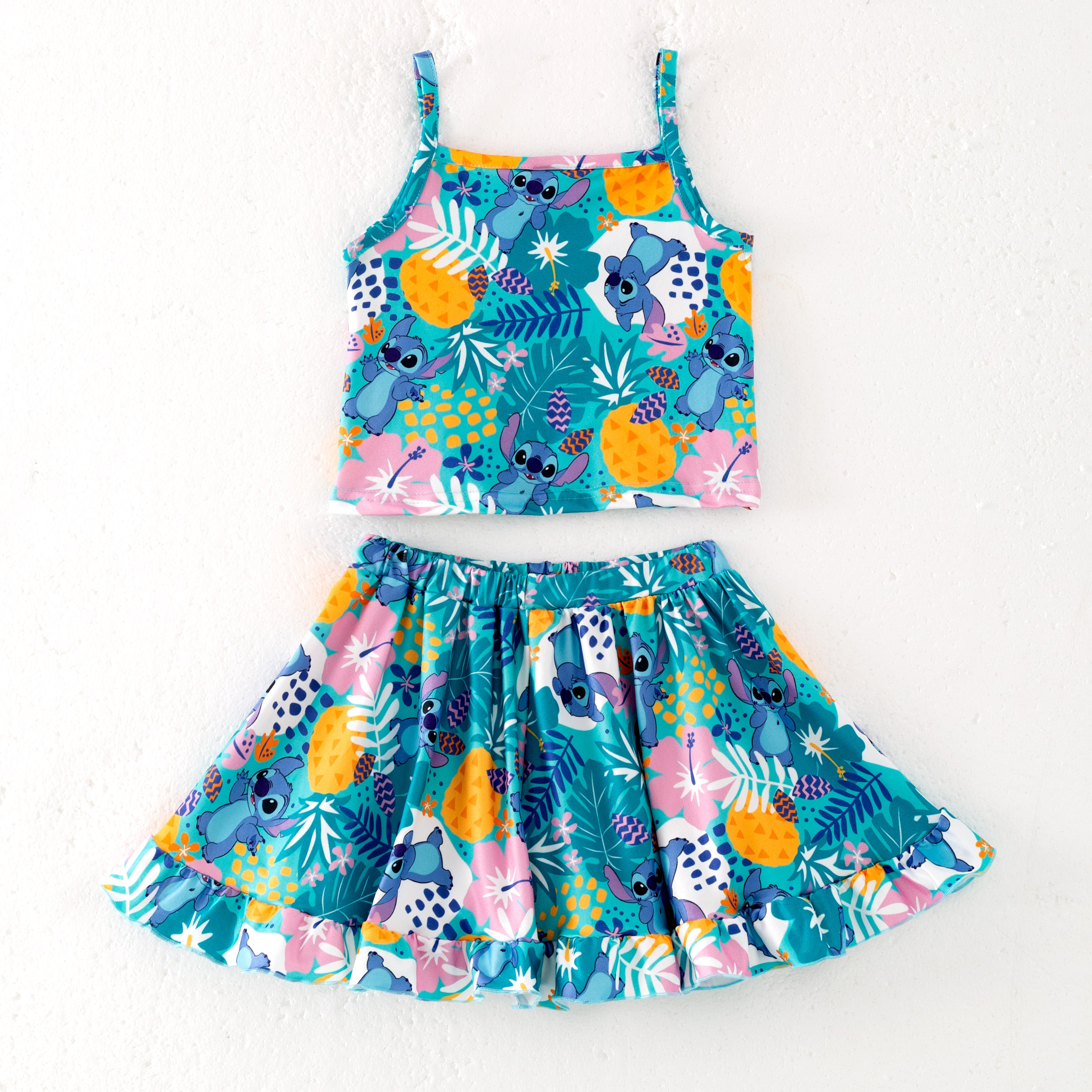 （Pre Order）Siblings Spring and Summer Cartoon Print Dress,Top and Set