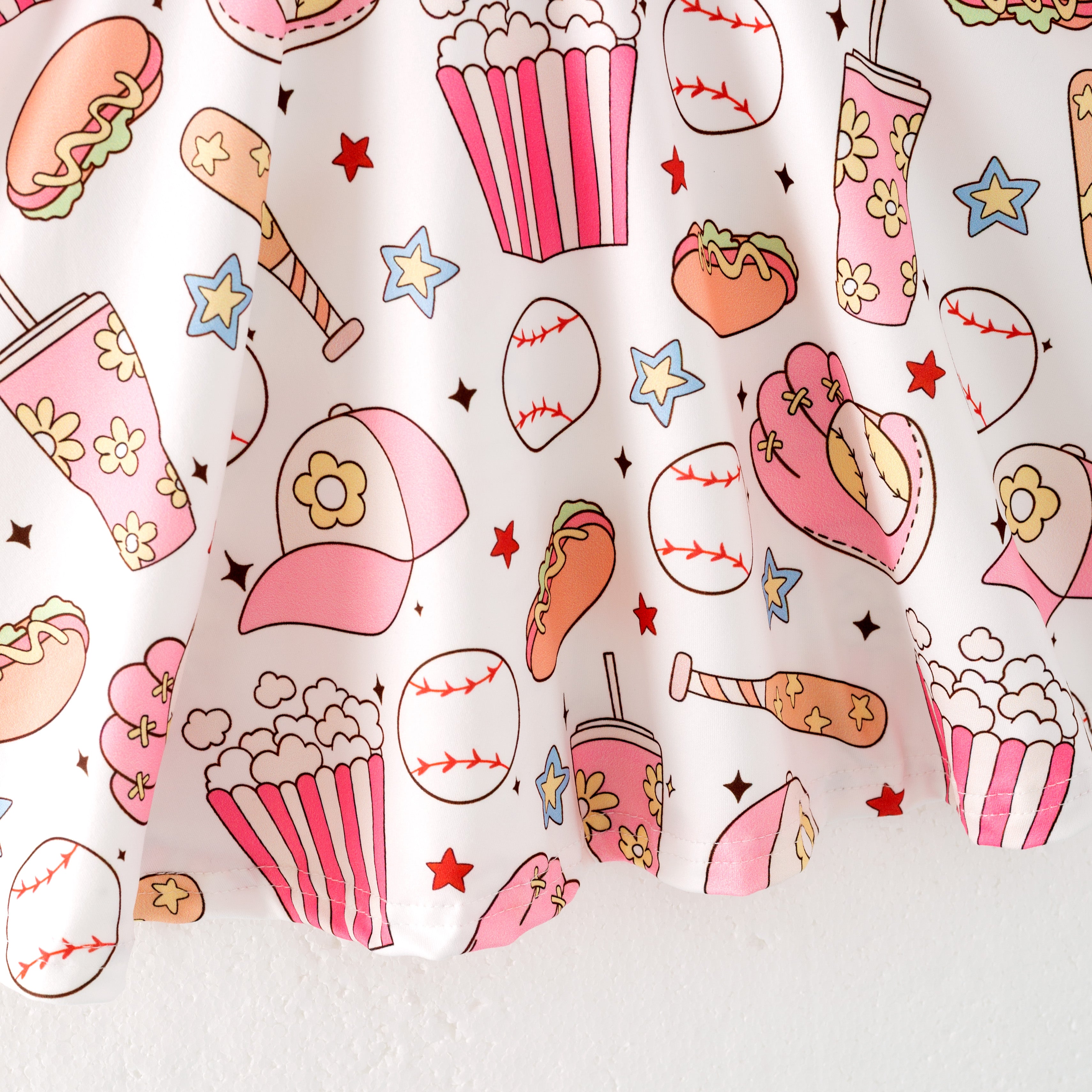 （Pre Order）Girls Fall Baseball Print Dress