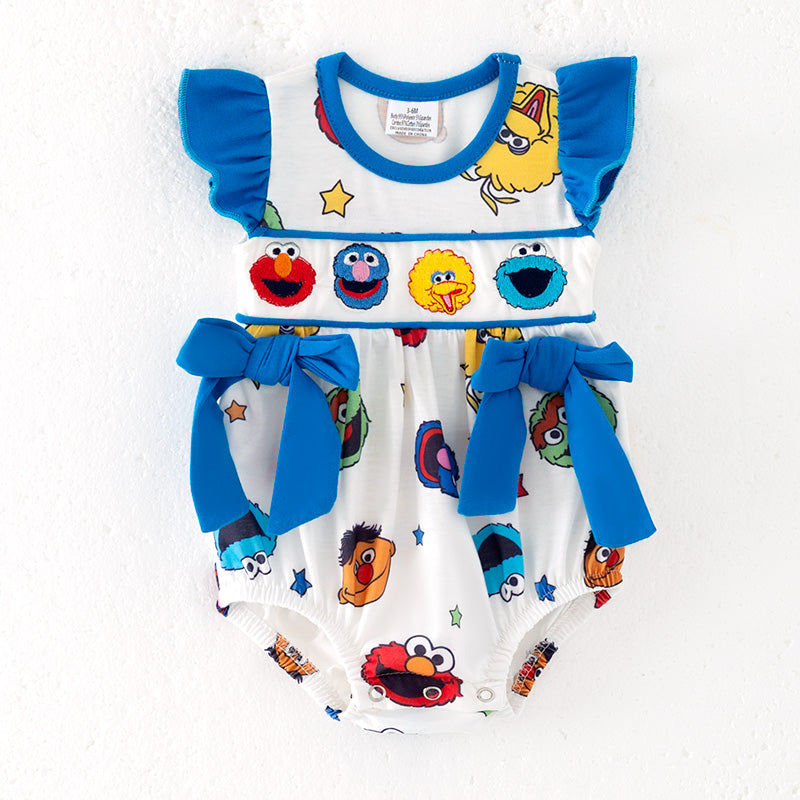 （In Stock）Toddler Girls Spring and Summer Cartoon Embroidery Romper