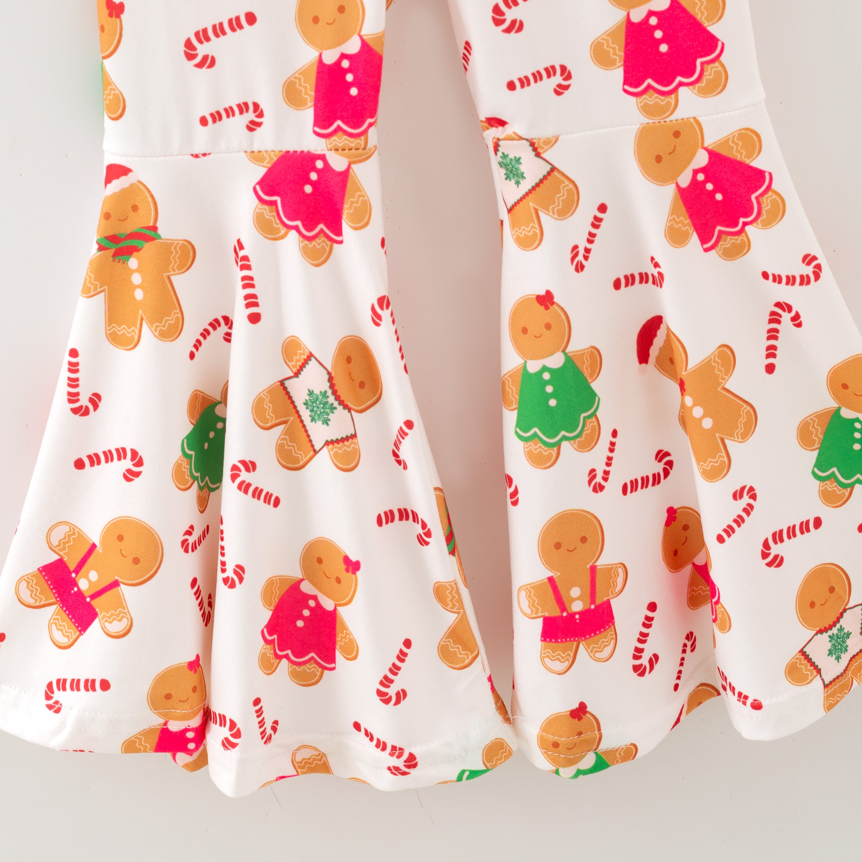 （In Stock）Girls Christmas Gingerbread Print Outfit Set