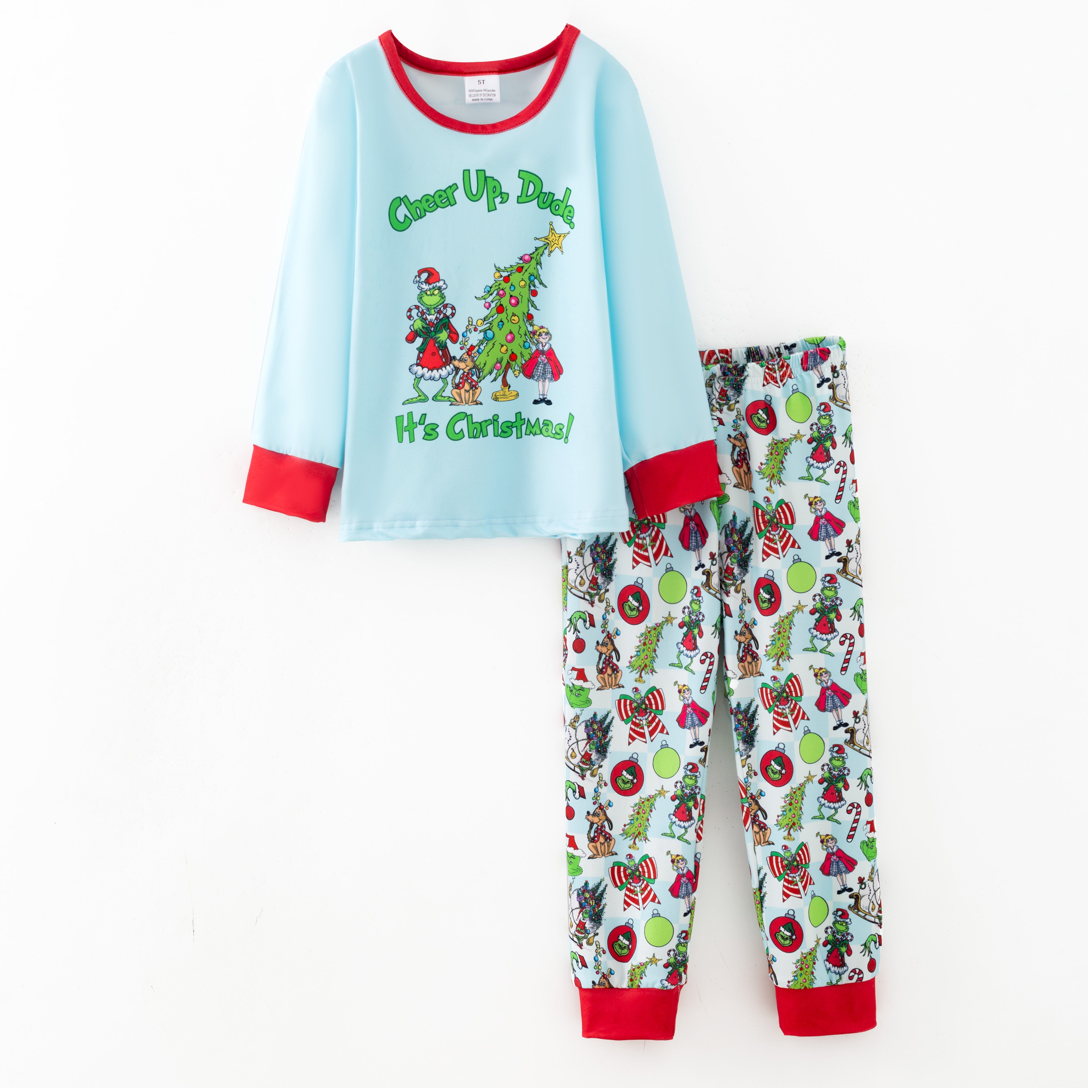 （Pre Order,Prepack Zone）Girls Christmas Cartoon Print Pajamas（Mix Size）